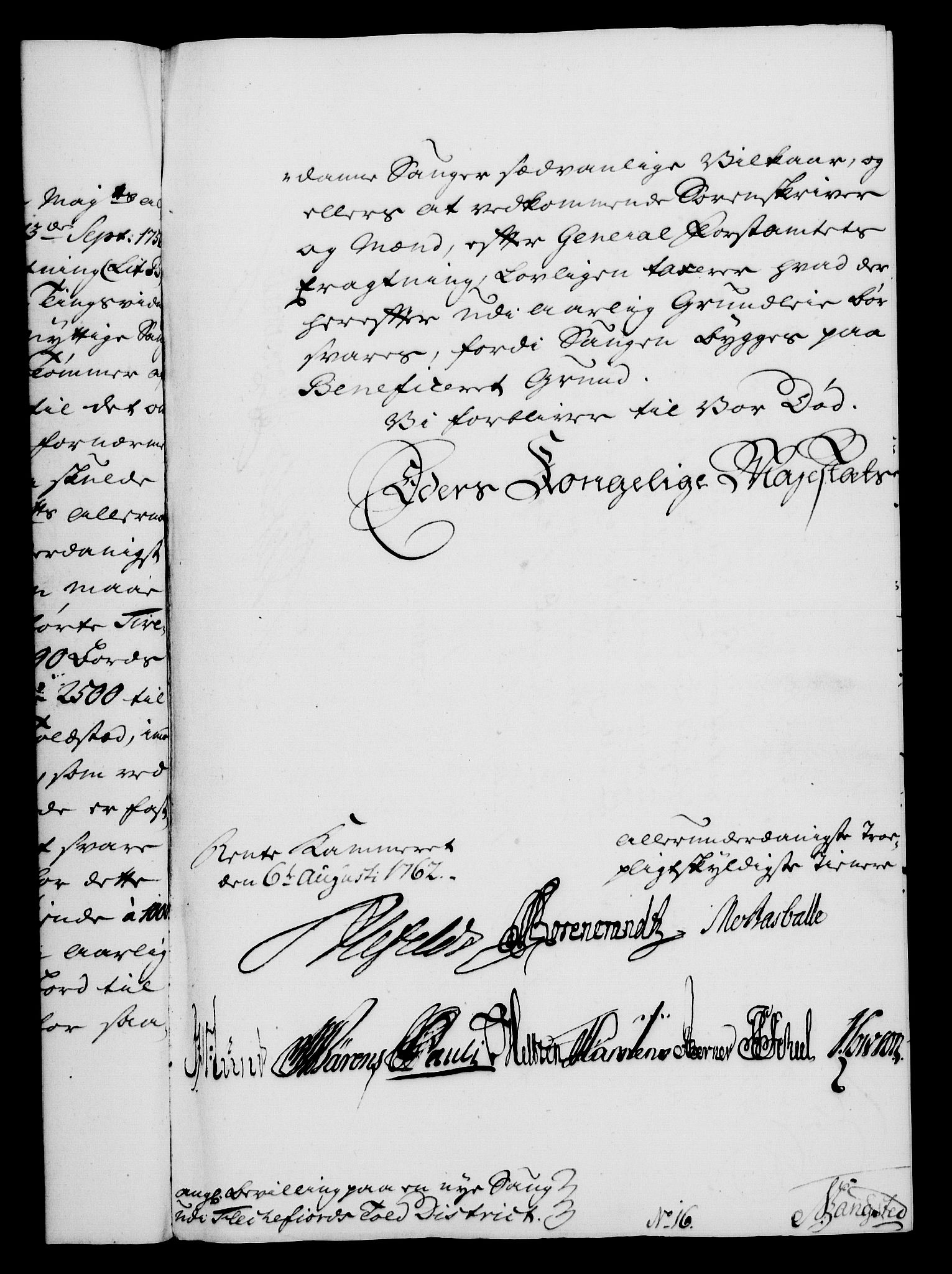 Rentekammeret, Kammerkanselliet, RA/EA-3111/G/Gf/Gfa/L0044: Norsk relasjons- og resolusjonsprotokoll (merket RK 52.44), 1762, s. 353
