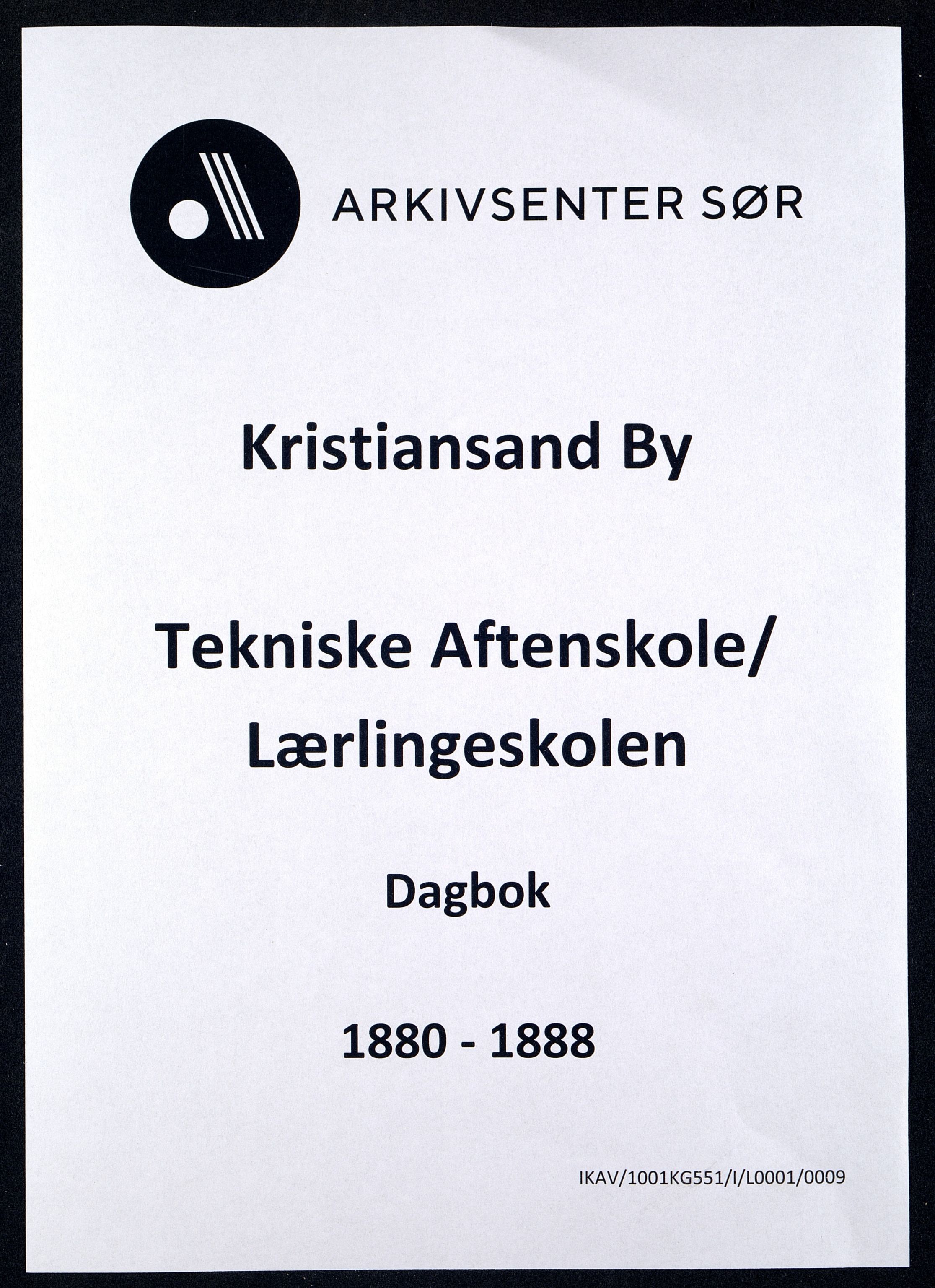 Kristiansand By - Kristiansand Tekniske Aftenskole/Lærlingeskolen, IKAV/1001KG551/I/L0001/0009: Dagbøker / Dagbok, 1880-1888