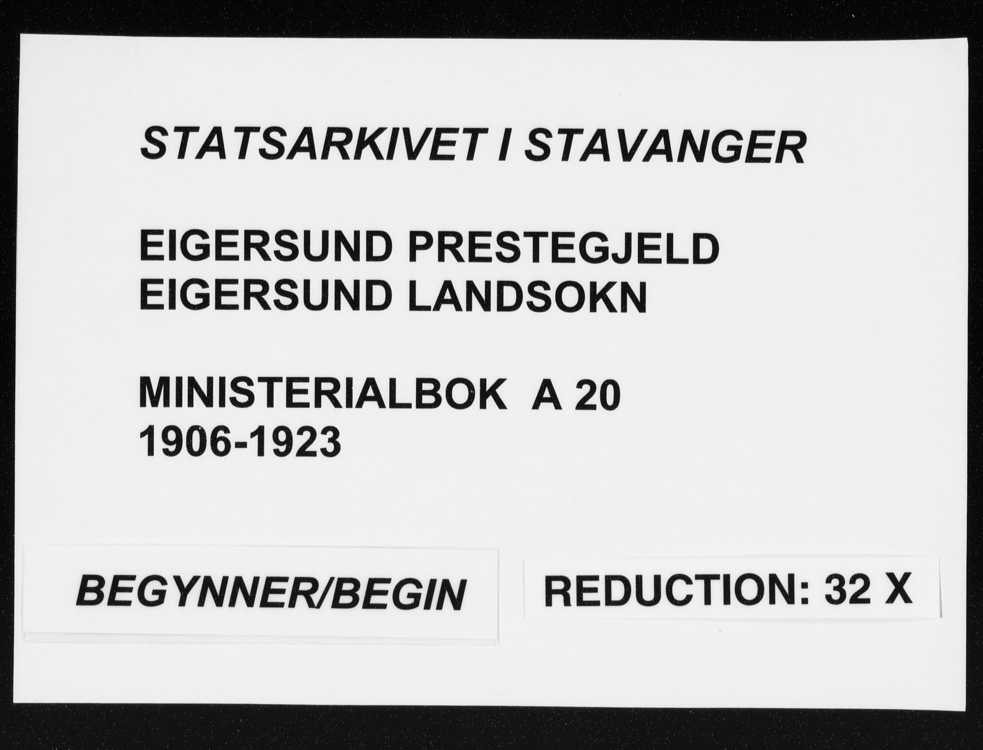 Eigersund sokneprestkontor, SAST/A-101807/S08/L0021: Ministerialbok nr. A 20, 1906-1928