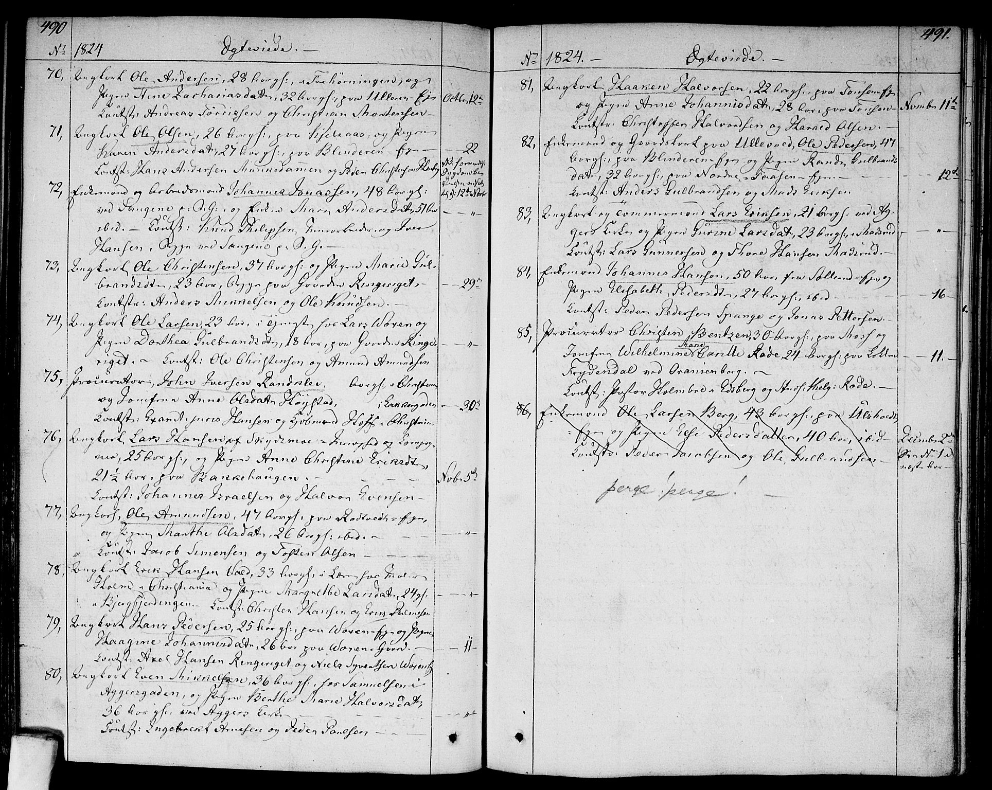 Aker prestekontor kirkebøker, AV/SAO-A-10861/F/L0012: Ministerialbok nr. 12, 1819-1828, s. 490-491