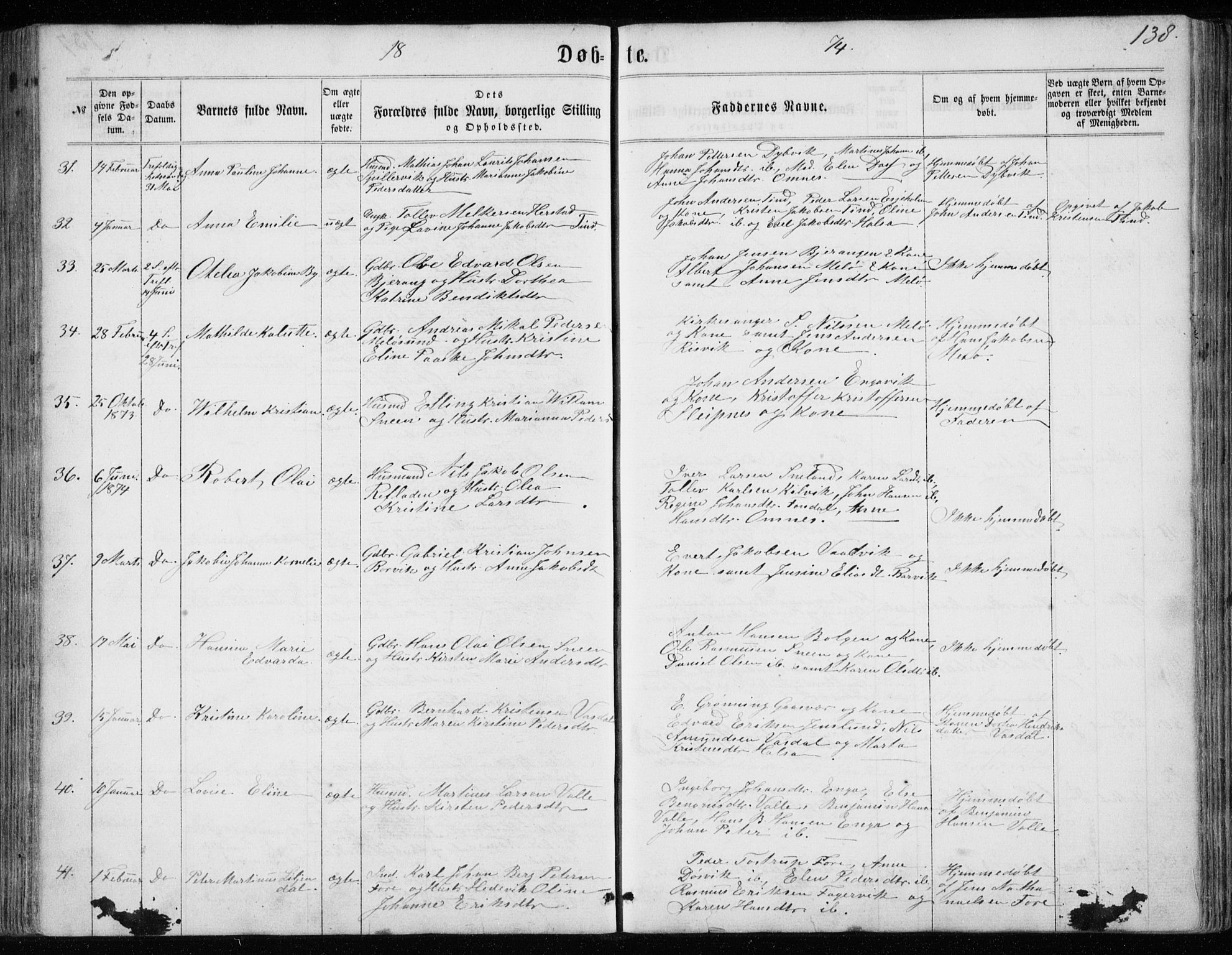 Ministerialprotokoller, klokkerbøker og fødselsregistre - Nordland, AV/SAT-A-1459/843/L0634: Klokkerbok nr. 843C03, 1860-1884, s. 138