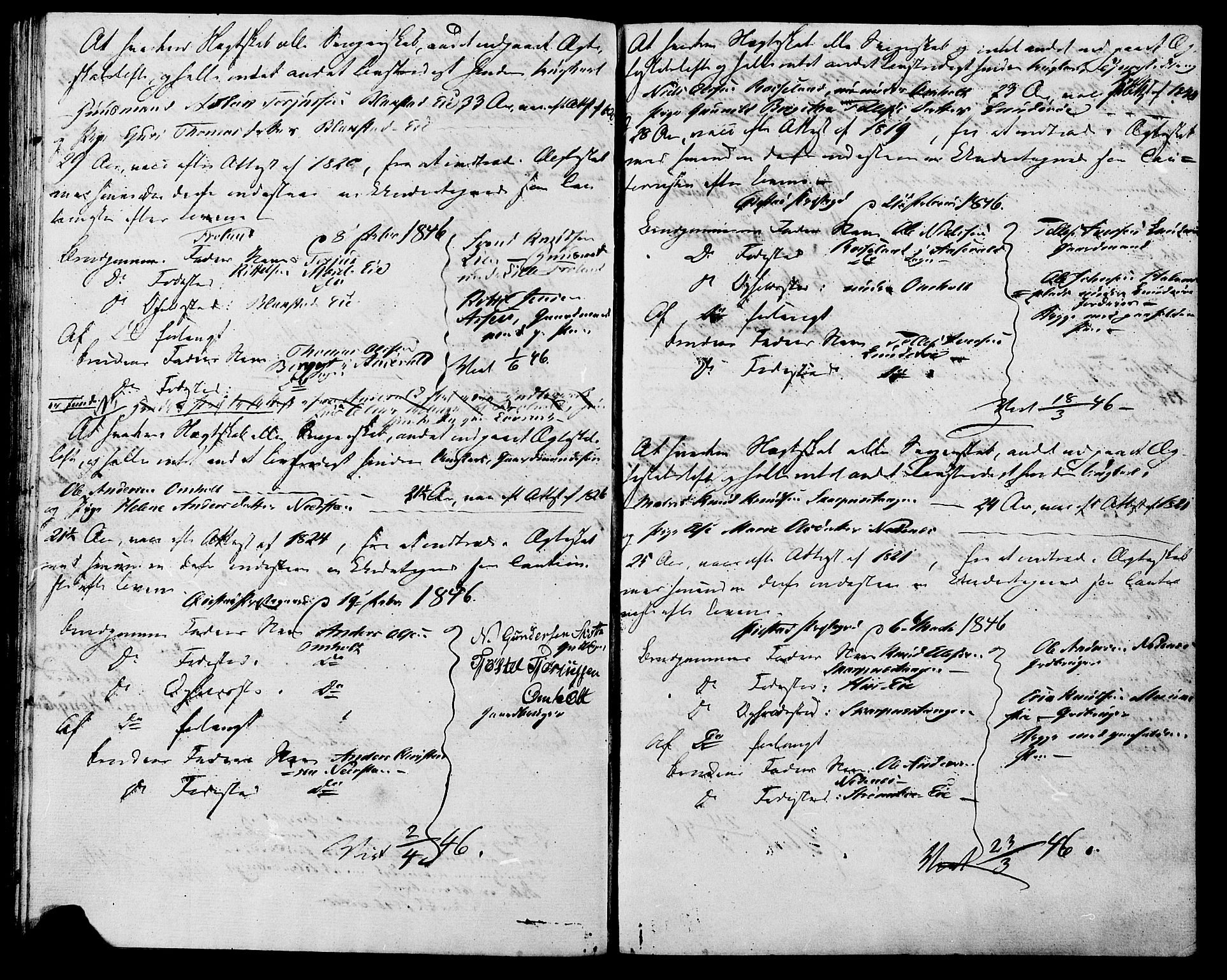 Øyestad sokneprestkontor, AV/SAK-1111-0049/F/Fe/L0002: Forlovererklæringer nr. A VI 20, 1844-1846, s. 39