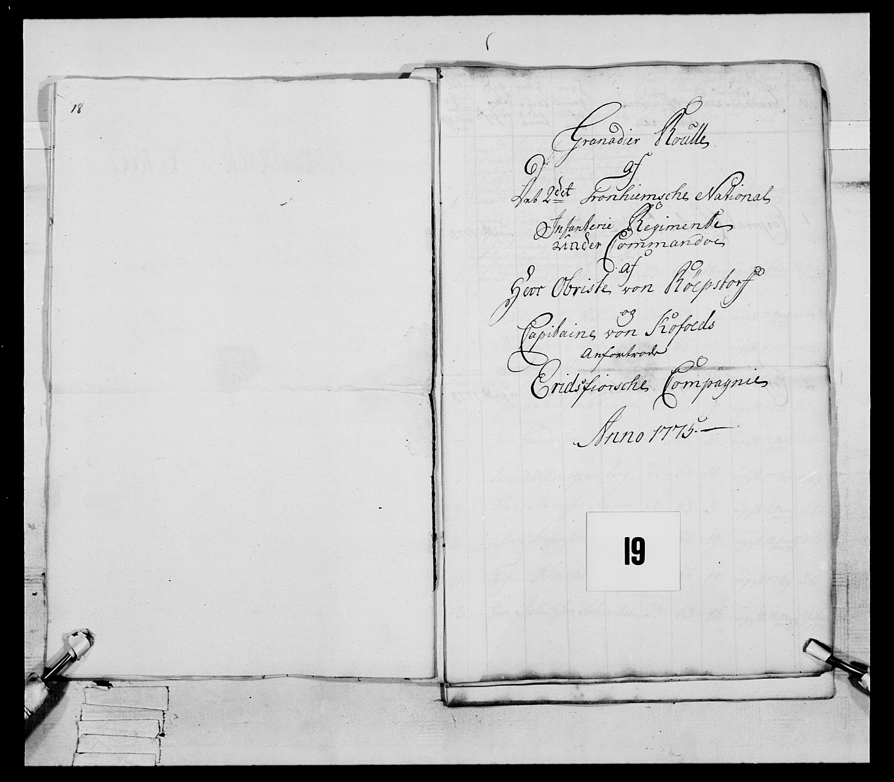 Generalitets- og kommissariatskollegiet, Det kongelige norske kommissariatskollegium, RA/EA-5420/E/Eh/L0077: 2. Trondheimske nasjonale infanteriregiment, 1774-1778, s. 93