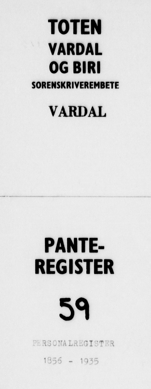 Toten tingrett, AV/SAH-TING-006/H/Ha/Haa/L0059: Panteregister nr. 59, 1856-1935