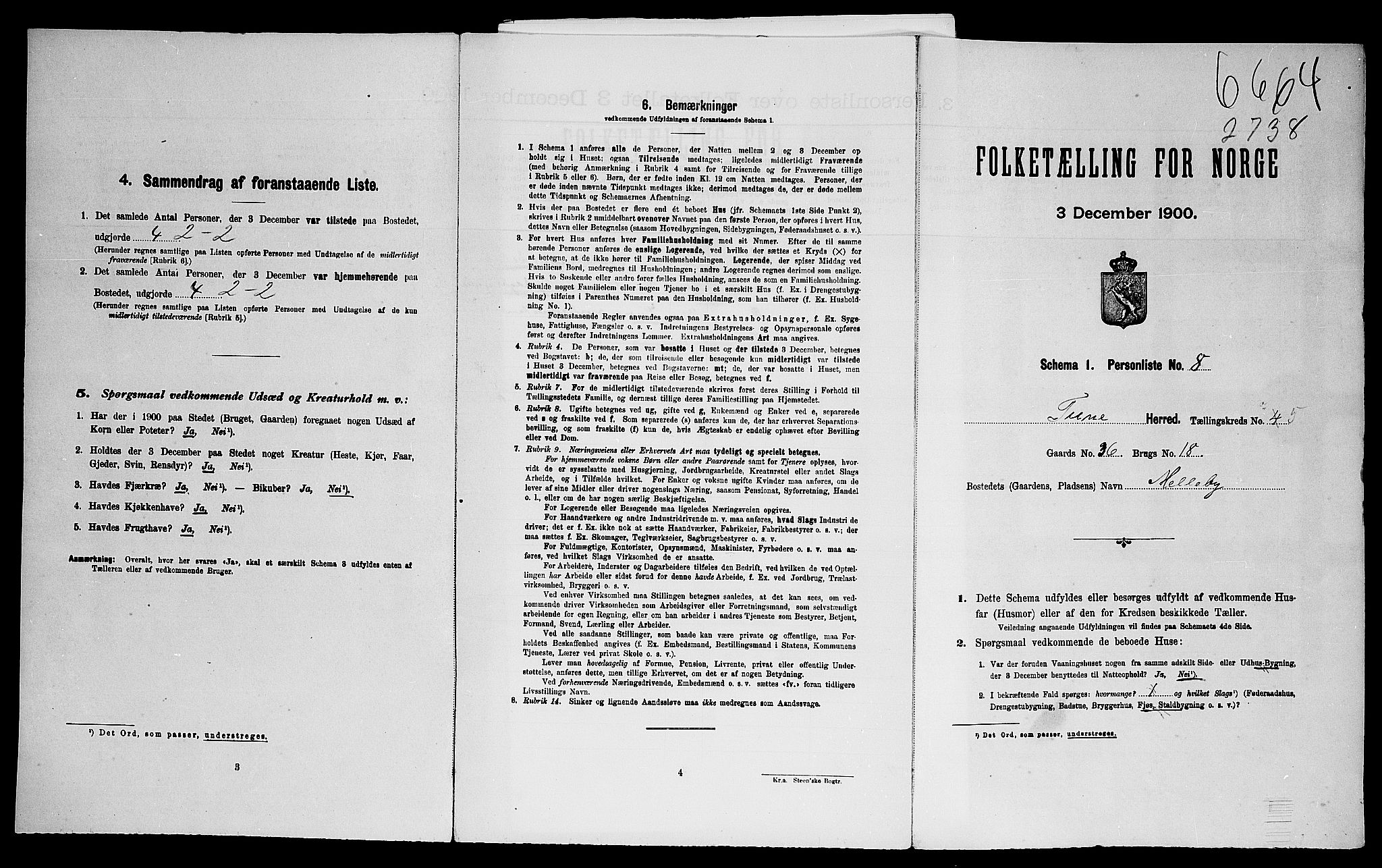 SAO, Folketelling 1900 for 0130 Tune herred, 1900