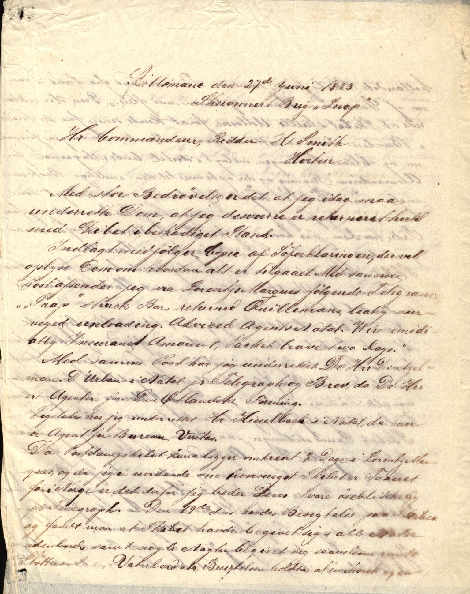 Pa 63 - Østlandske skibsassuranceforening, VEMU/A-1079/G/Ga/L0016/0015: Havaridokumenter / St. Lawrence, Poseidon, Snap, Josephine, Triton, 1883, s. 49