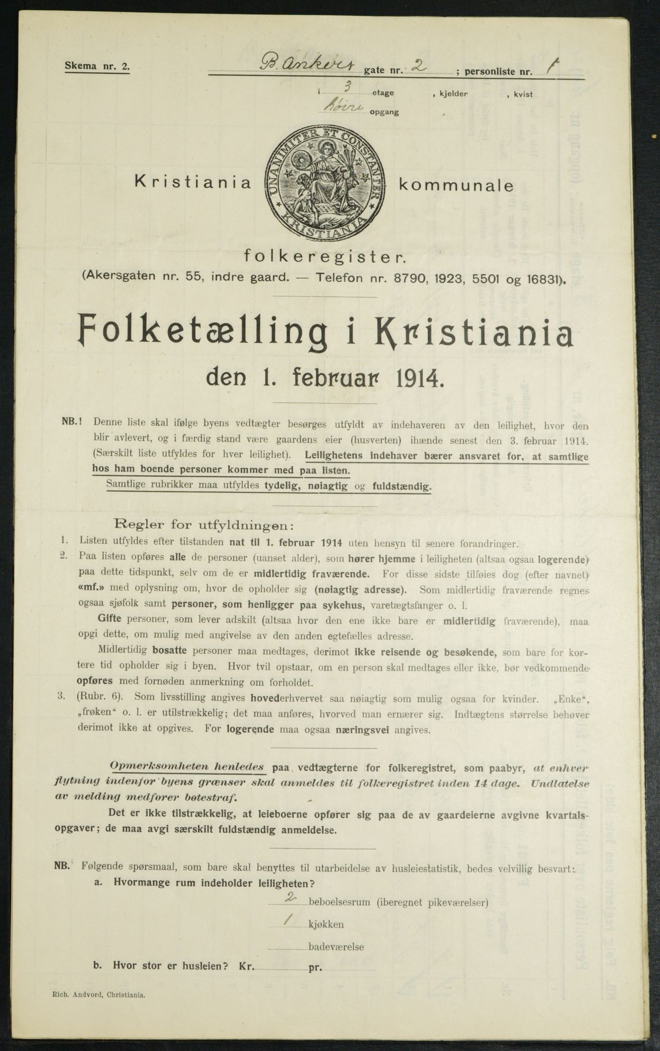 OBA, Kommunal folketelling 1.2.1914 for Kristiania, 1914, s. 4570