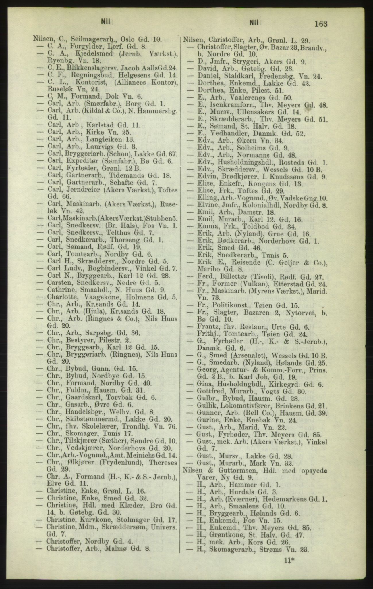 Kristiania/Oslo adressebok, PUBL/-, 1882, s. 163