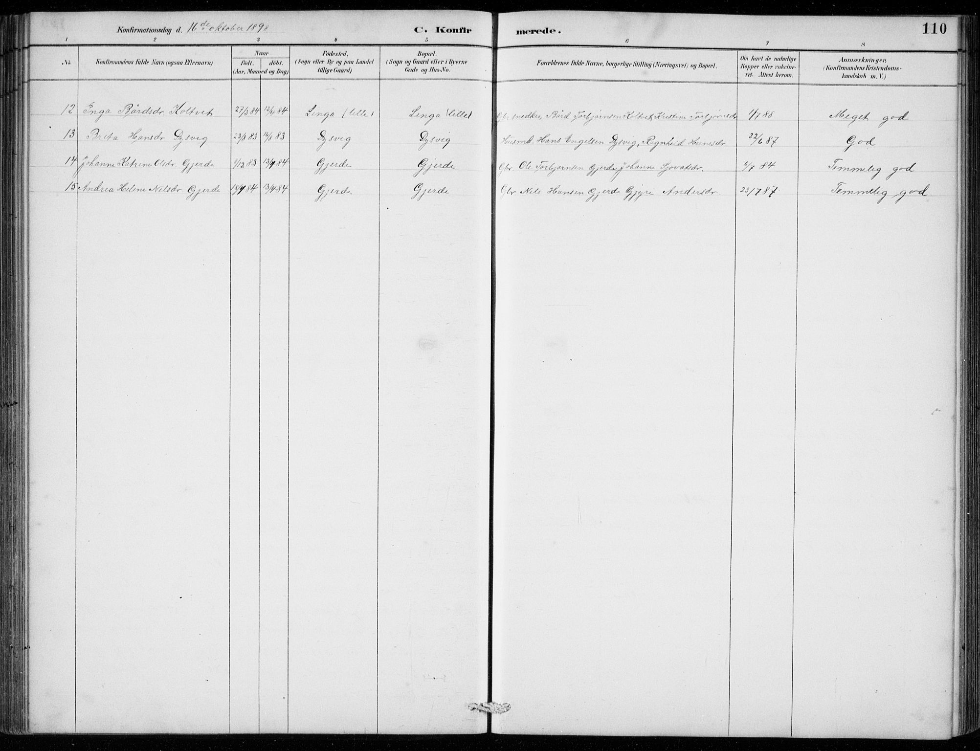 Strandebarm sokneprestembete, AV/SAB-A-78401/H/Hab: Klokkerbok nr. B  1, 1891-1914, s. 110