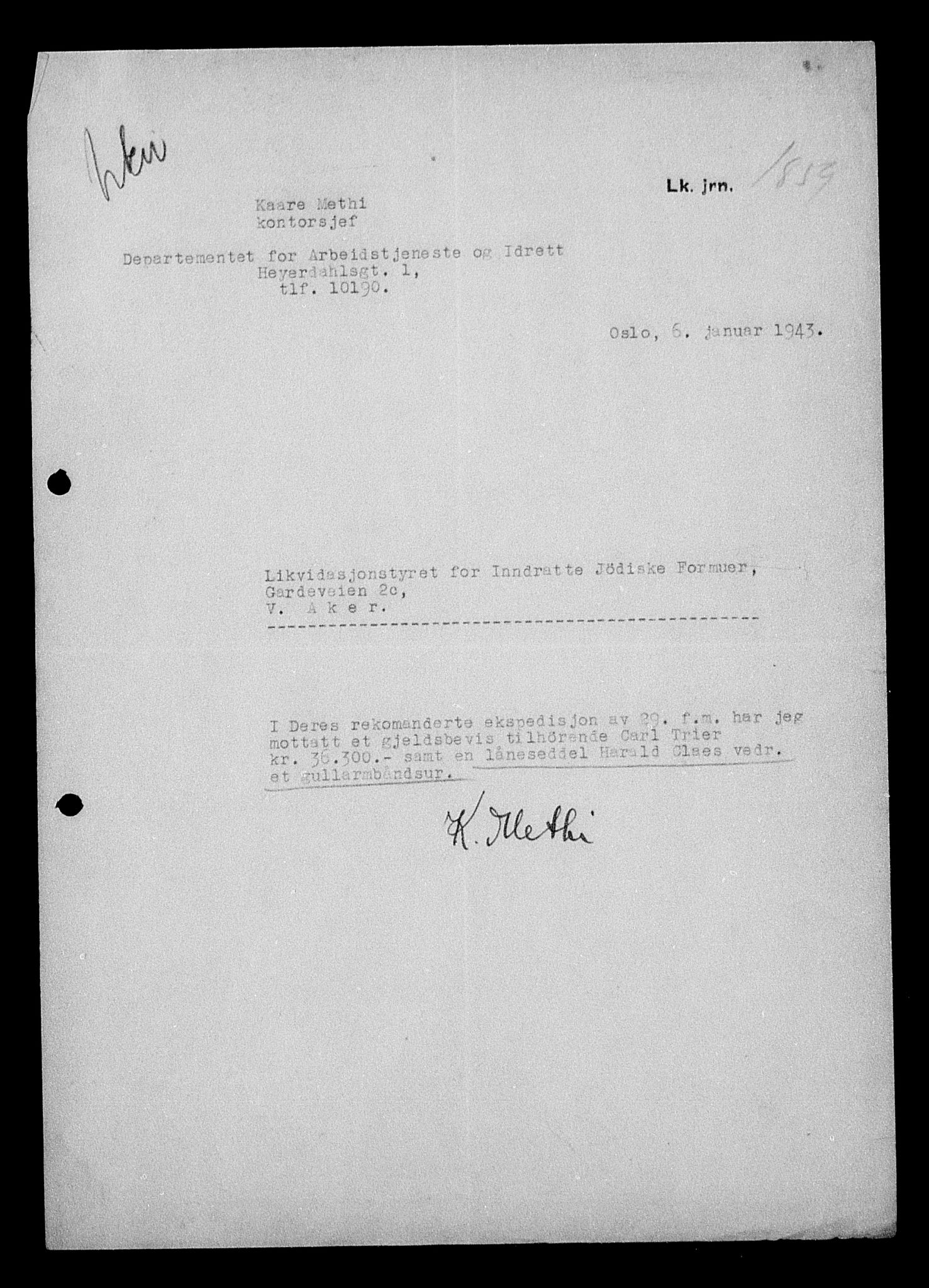 Justisdepartementet, Tilbakeføringskontoret for inndratte formuer, AV/RA-S-1564/H/Hc/Hcc/L0984: --, 1945-1947, s. 271