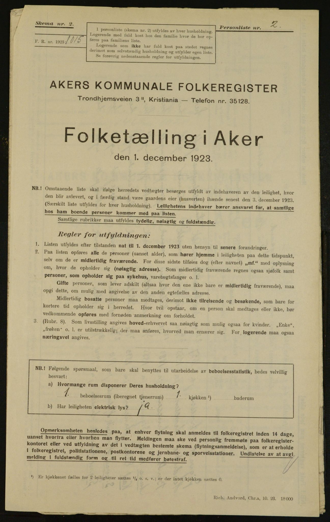 , Kommunal folketelling 1.12.1923 for Aker, 1923, s. 29027