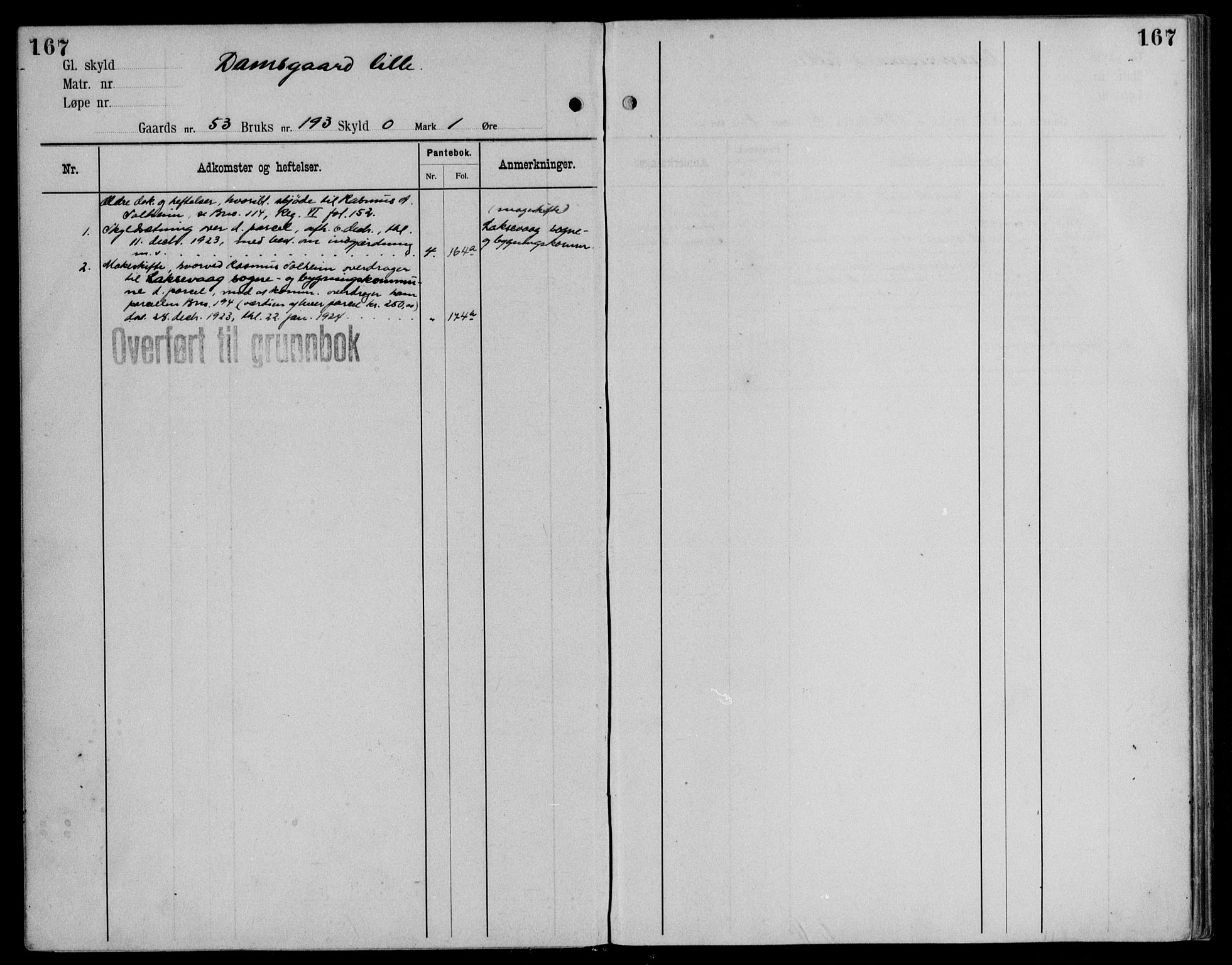 Midhordland sorenskriveri, AV/SAB-A-3001/1/G/Ga/Gab/L0115: Panteregister nr. II.A.b.115, s. 167