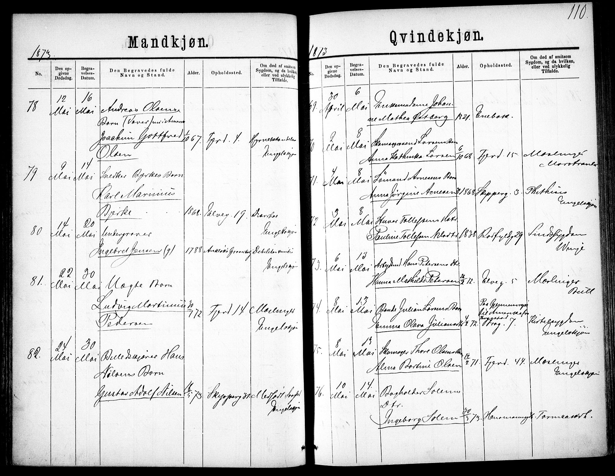 Oslo domkirke Kirkebøker, SAO/A-10752/F/Fa/L0026: Ministerialbok nr. 26, 1867-1884, s. 110