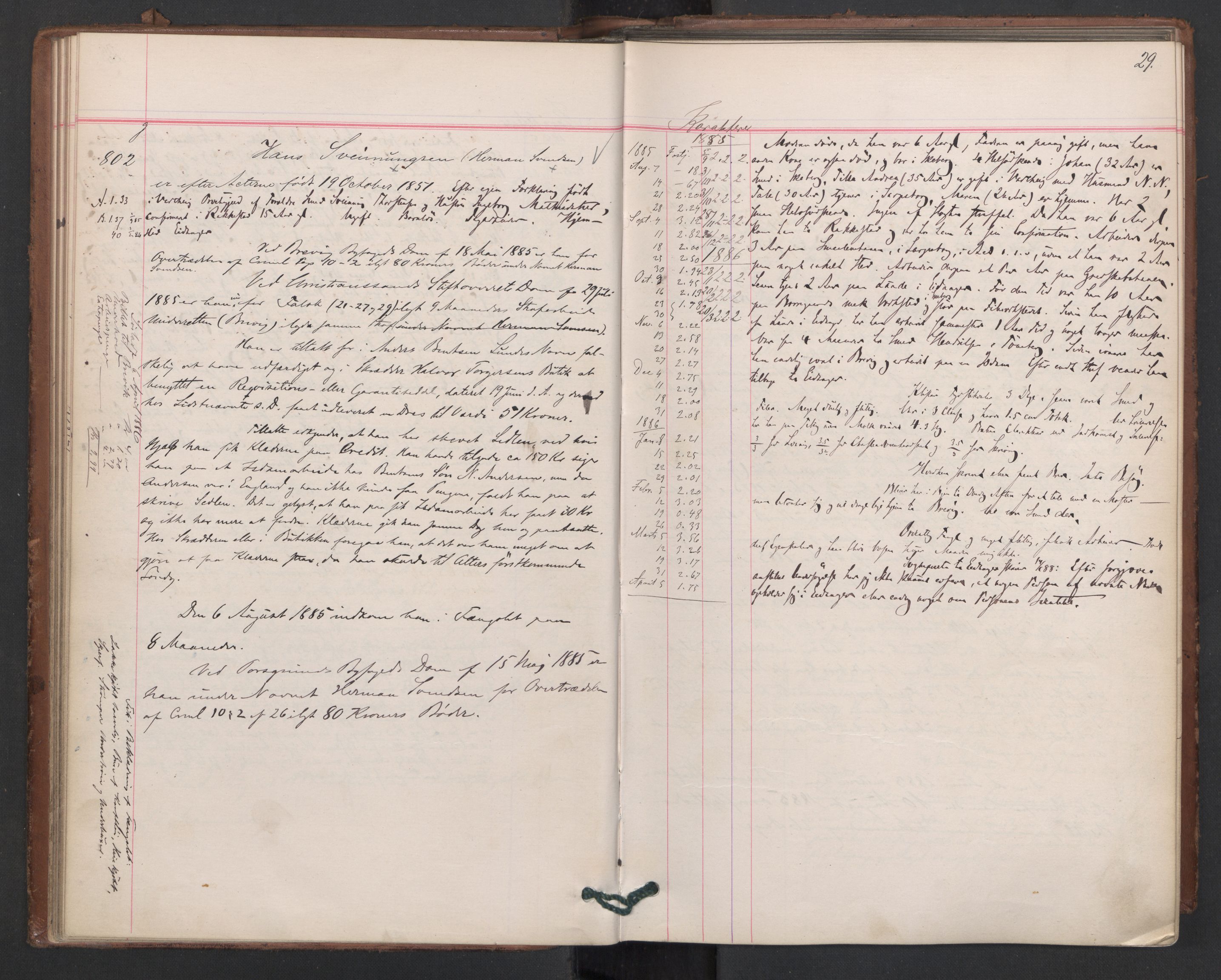 Botsfengslet, AV/RA-S-1539/D/Db/Dbb/L0023: 774g - 57h, 1885-1886, s. 29