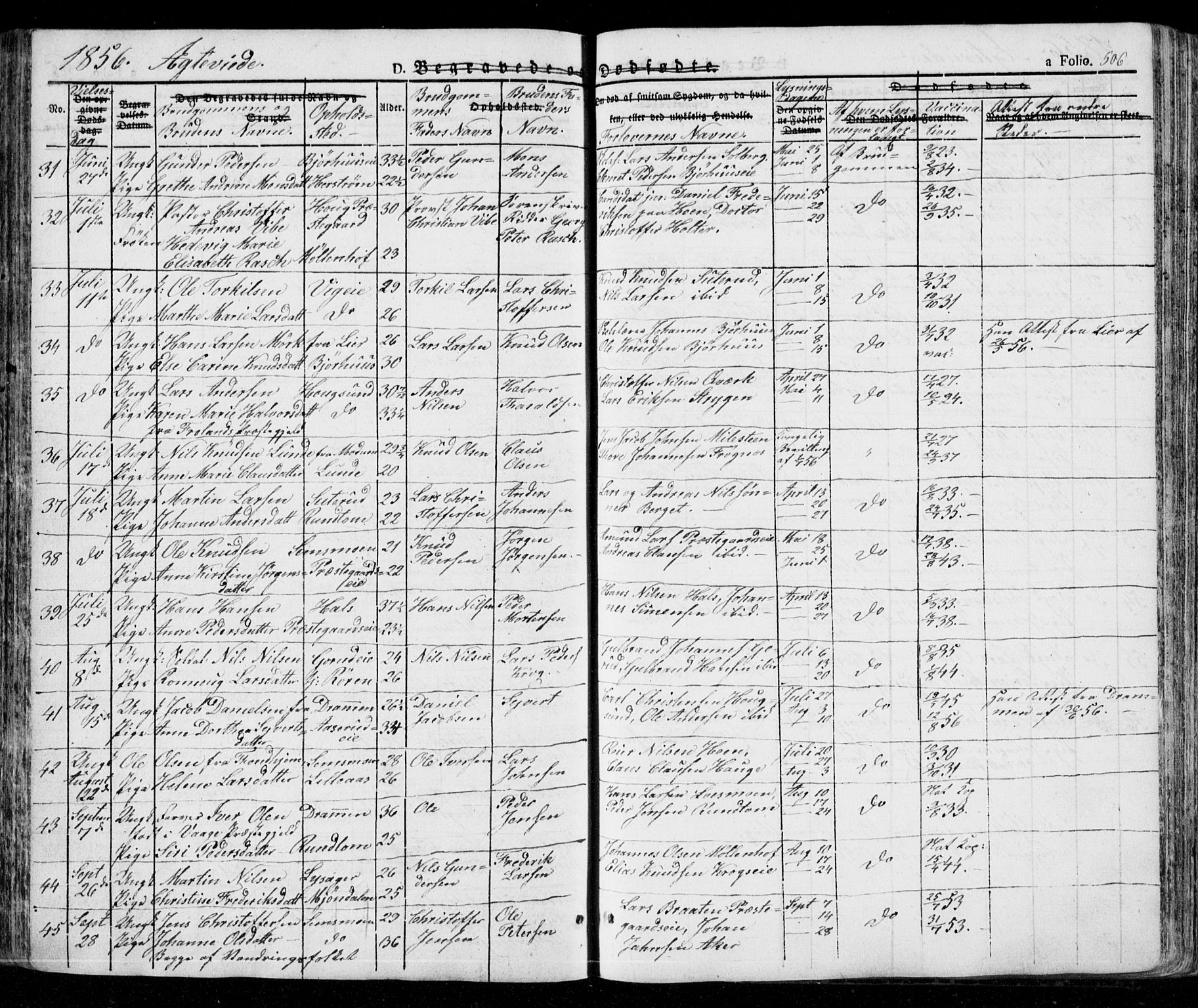 Eiker kirkebøker, AV/SAKO-A-4/G/Ga/L0002: Klokkerbok nr. I 2, 1832-1856, s. 506