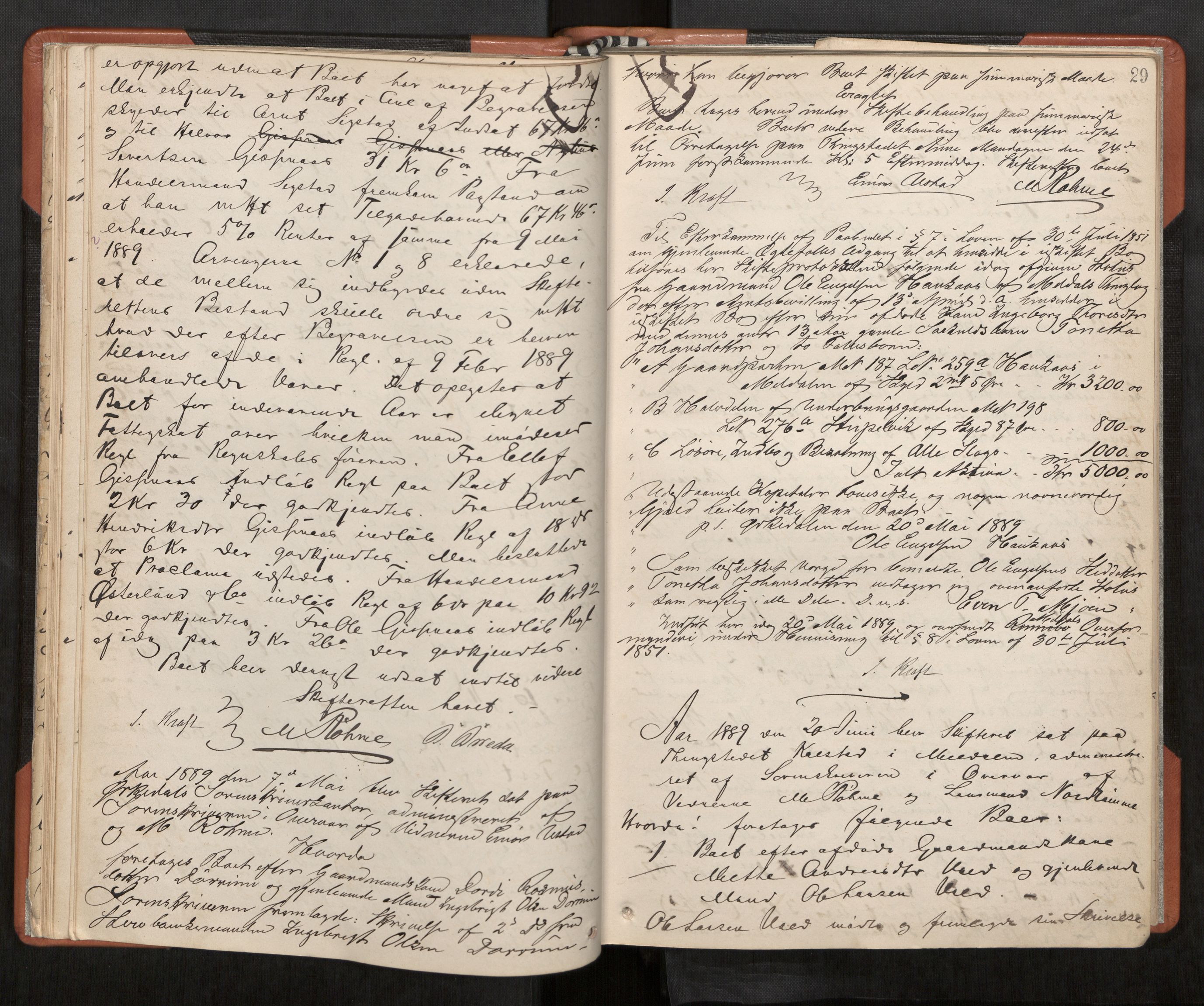Orkdal sorenskriveri, AV/SAT-A-4169/1/3/3B/L0009: Skiftebehandlingsprotokoll, 1888-1902, s. 29
