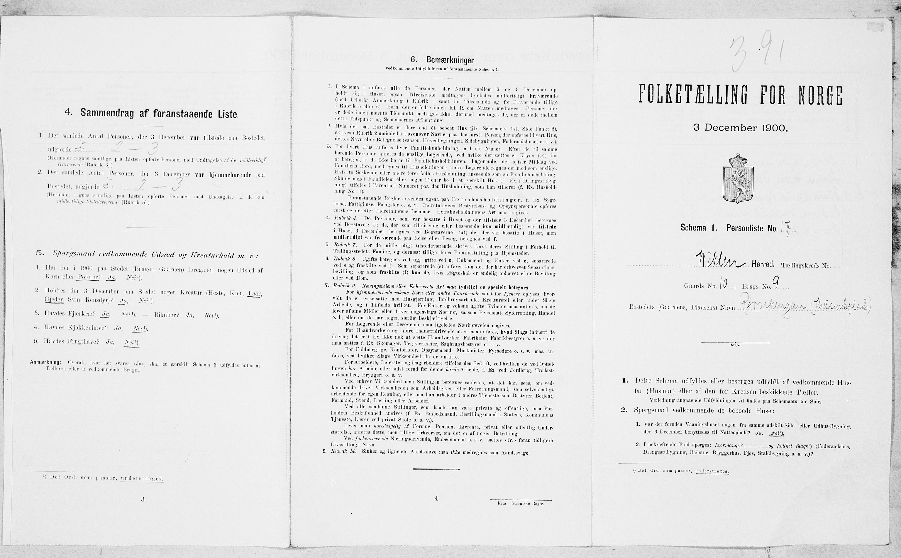 SAT, Folketelling 1900 for 1750 Vikna herred, 1900, s. 54