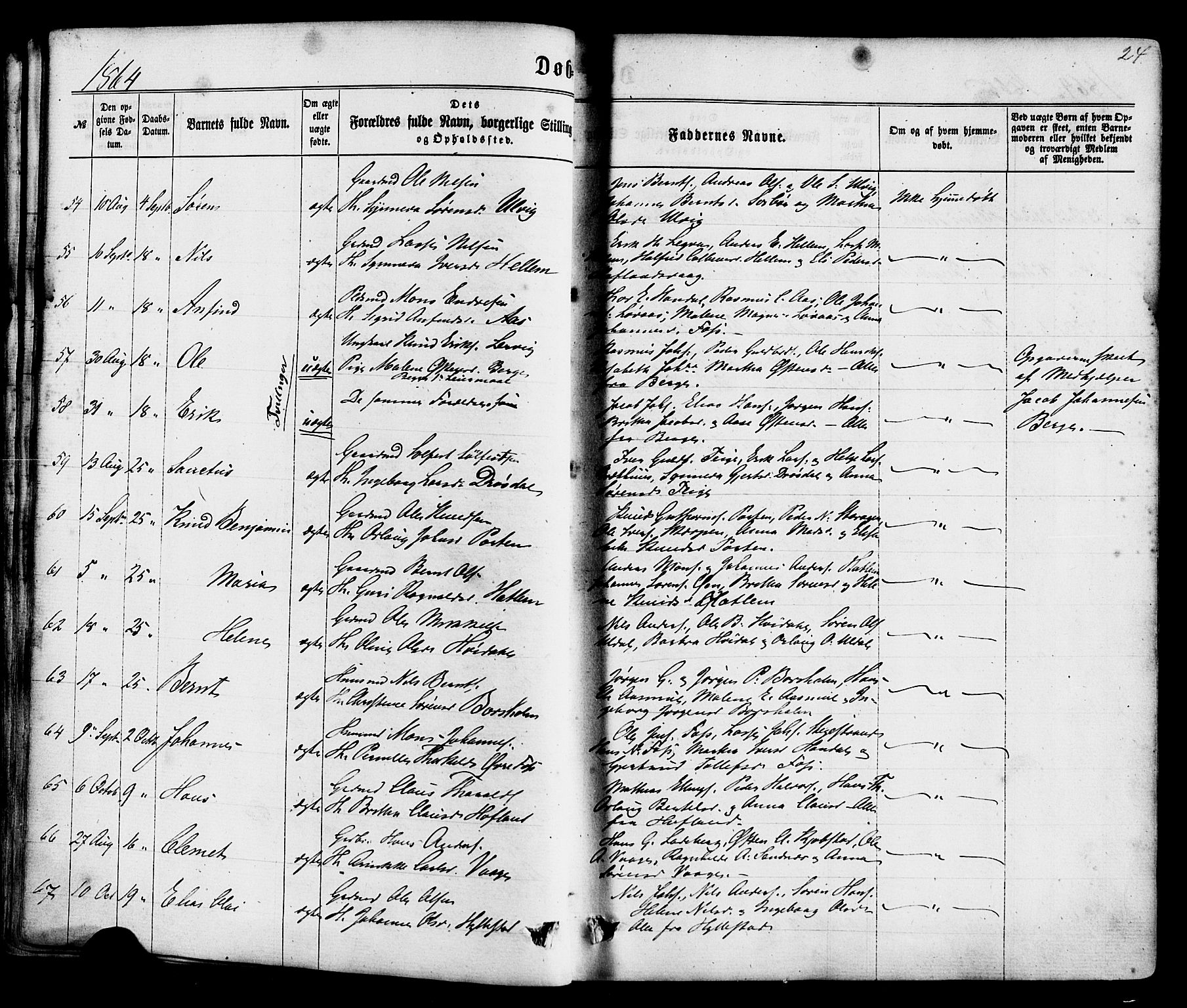 Hyllestad sokneprestembete, AV/SAB-A-80401: Ministerialbok nr. A 1, 1861-1886, s. 24