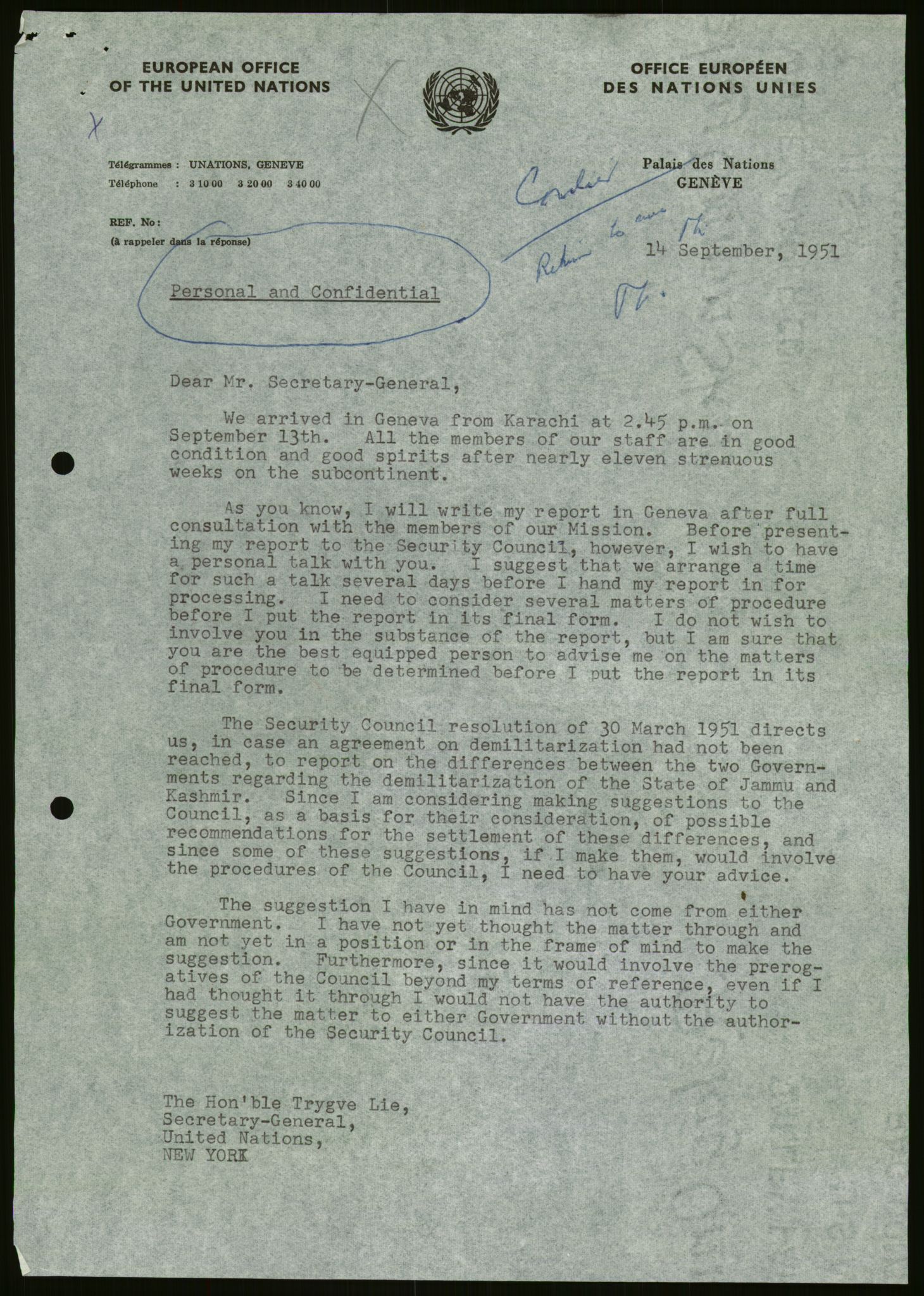 Lie, Trygve, AV/RA-PA-1407/D/L0015: Generalsekretærens papirer., 1947-1952, s. 1378