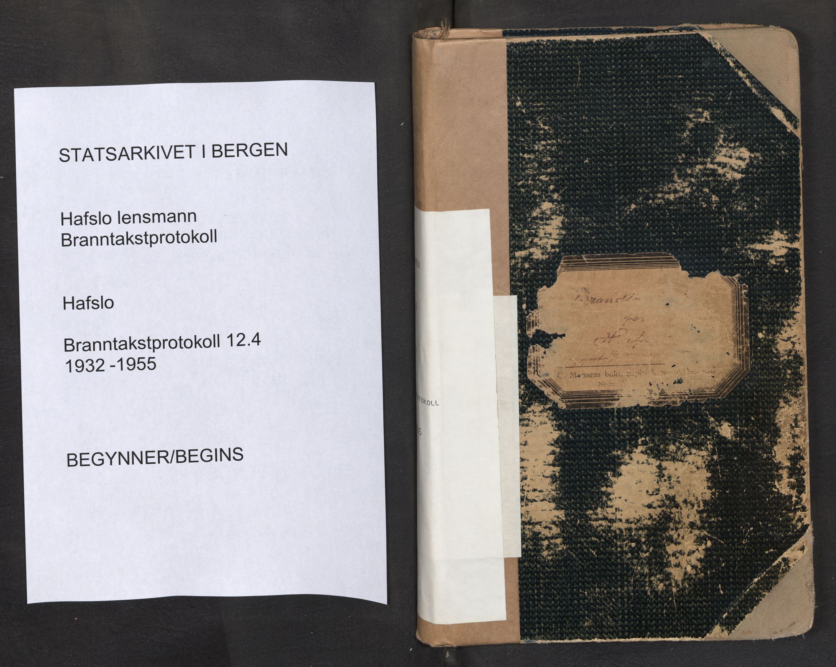 Lensmannen i Hafslo, SAB/A-28001/0012/L0004: Branntakstprotokoll, 1932-1955