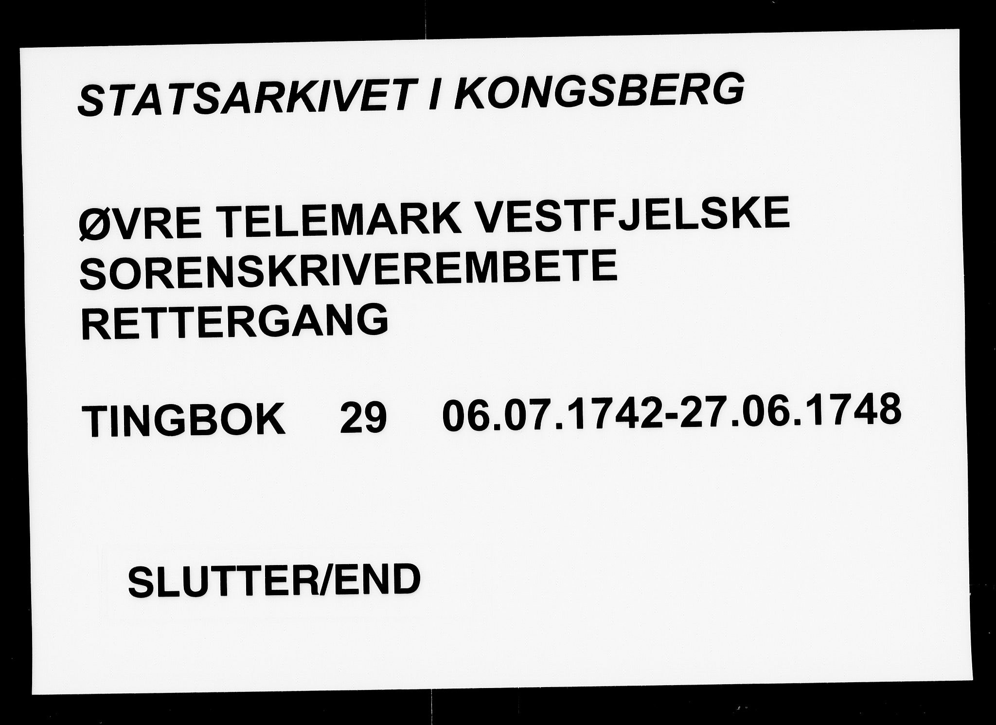 Vest-Telemark sorenskriveri, SAKO/A-134/F/Fa/L0029: Tingbok, 1742-1748