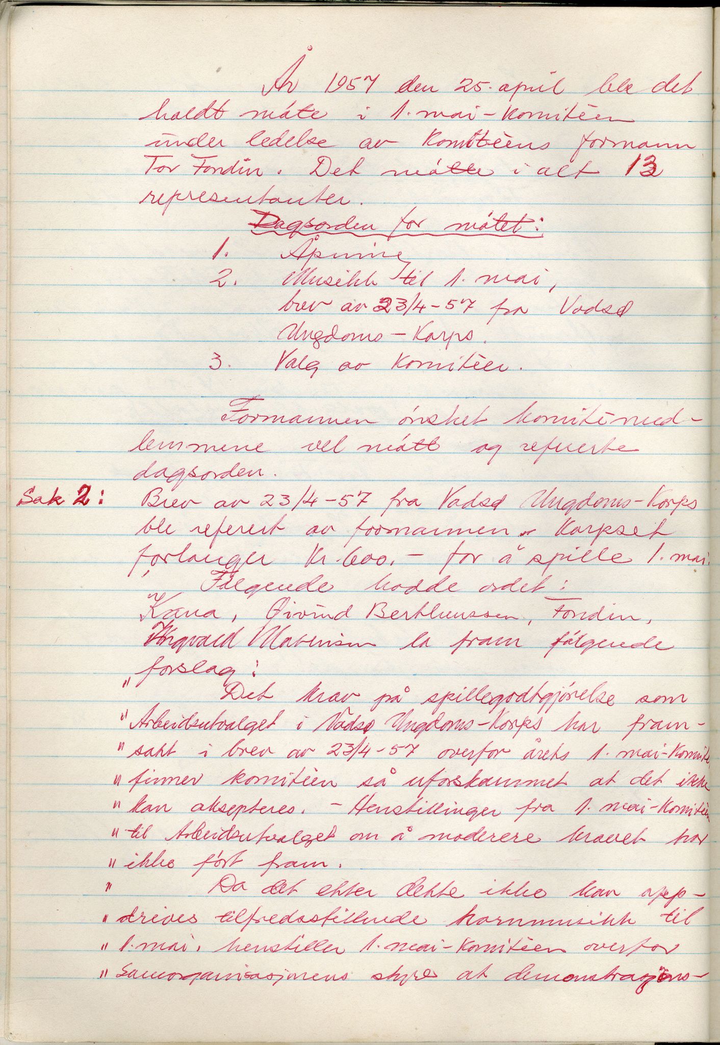 Vadsø Faglige Samorganisasjon, FMFB/A-1085/A/L0001: Styreprotokoll, 1951-1964, s. 105