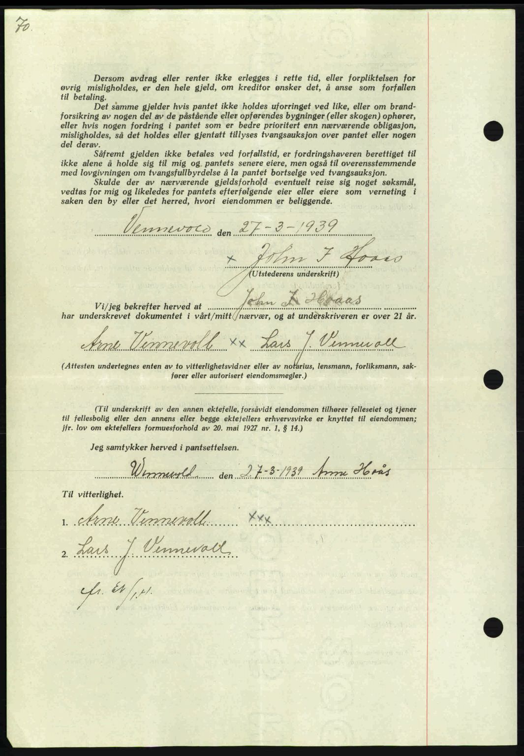 Nordmøre sorenskriveri, AV/SAT-A-4132/1/2/2Ca: Pantebok nr. B85, 1939-1939, Dagboknr: 858/1939