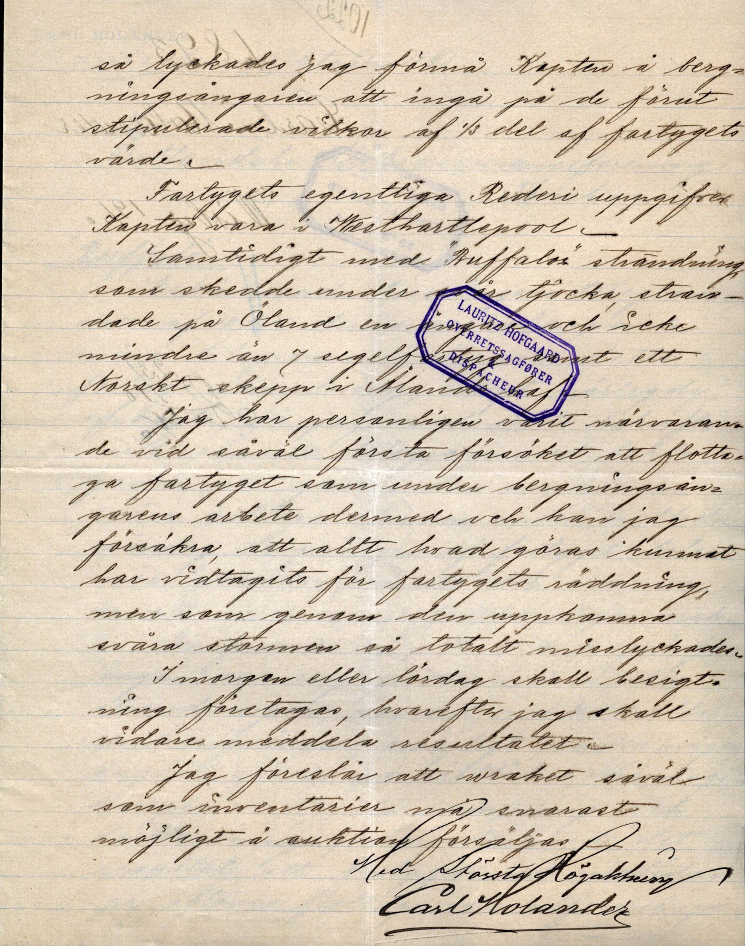 Pa 63 - Østlandske skibsassuranceforening, VEMU/A-1079/G/Ga/L0029/0009: Havaridokumenter / Anette, Agathe, Agra, Buffalo, 1893, s. 30
