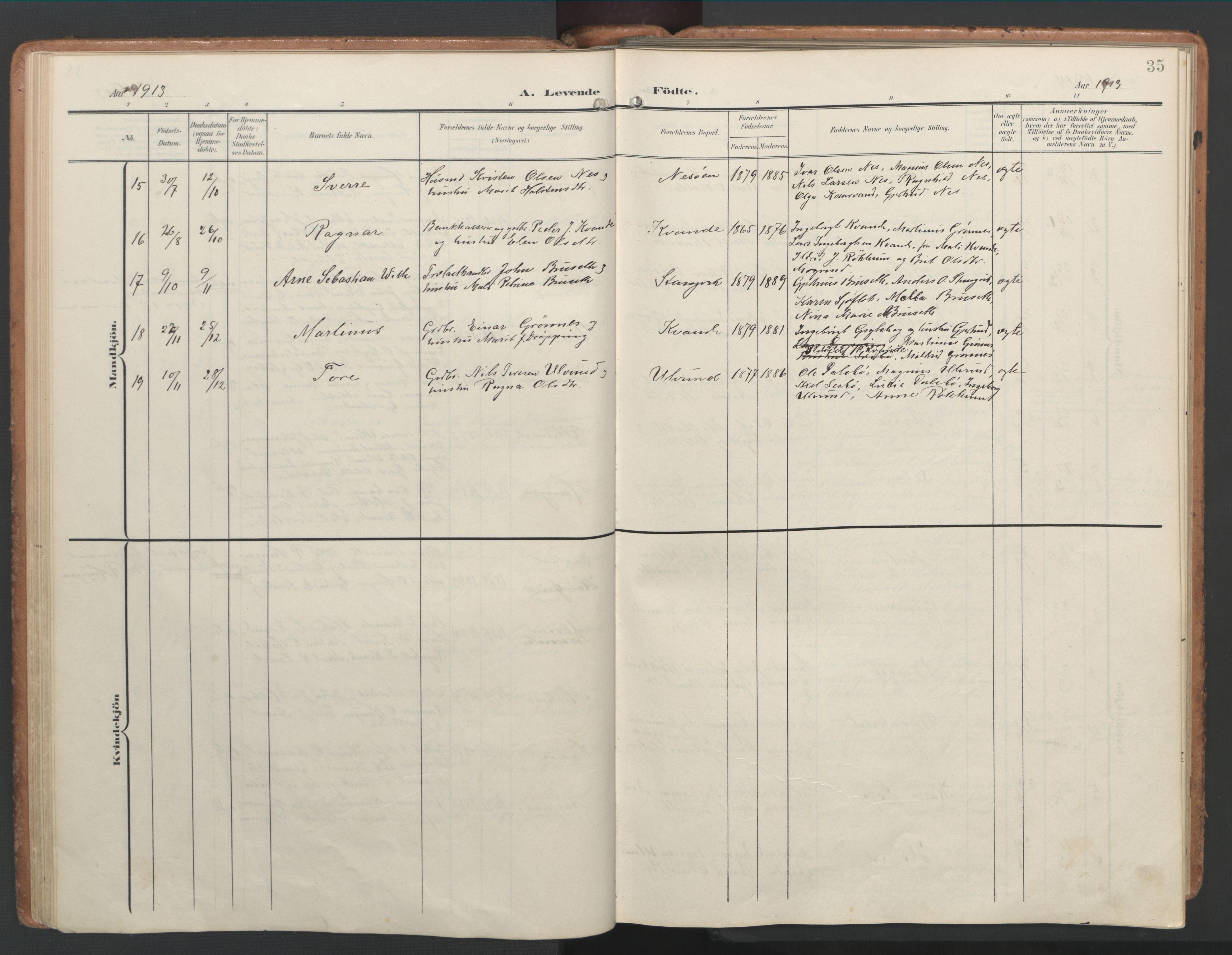 Ministerialprotokoller, klokkerbøker og fødselsregistre - Møre og Romsdal, AV/SAT-A-1454/592/L1030: Ministerialbok nr. 592A08, 1901-1925, s. 35