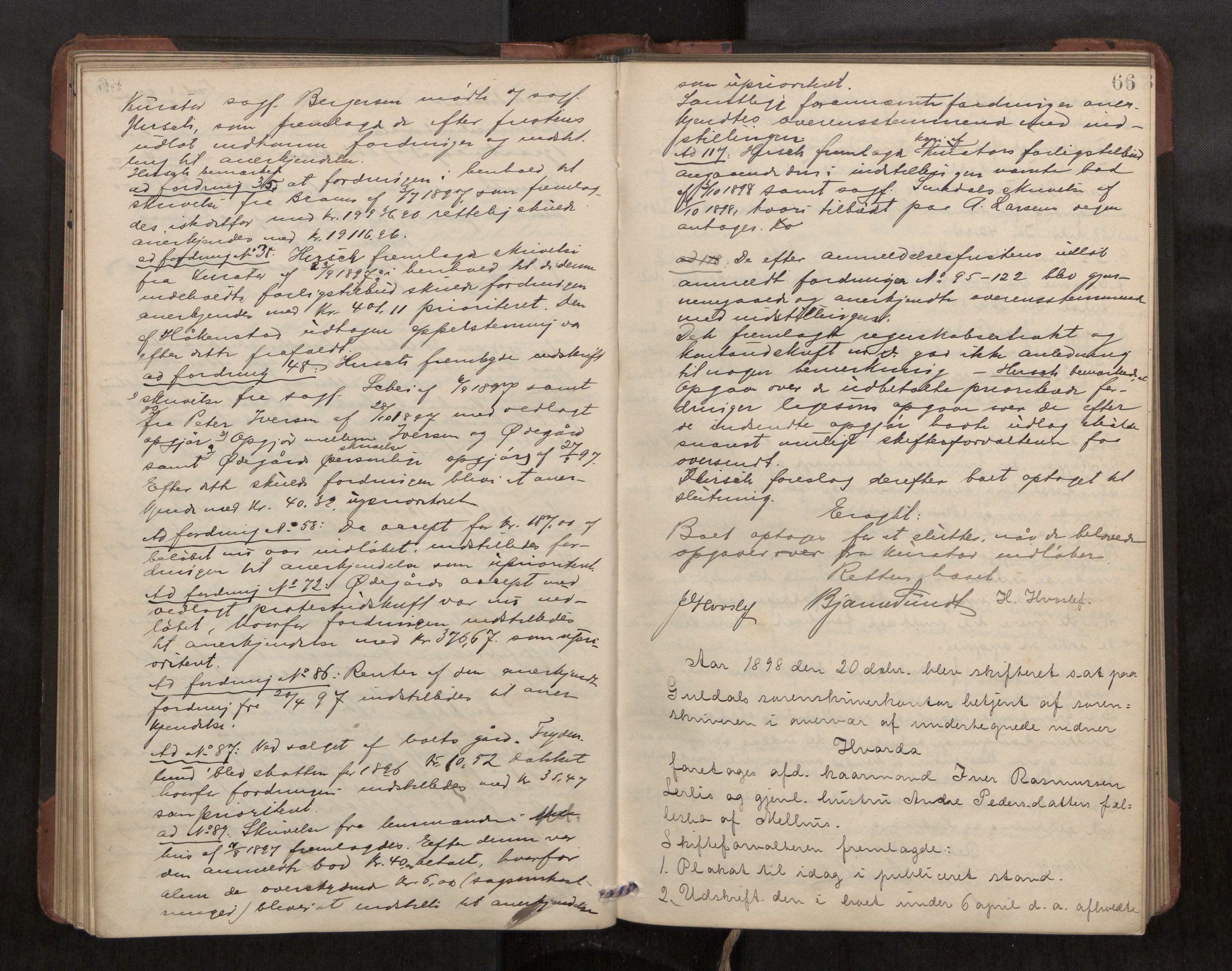 Gauldal sorenskriveri, AV/SAT-A-0014/1/3/3B/L0004: Skiftebehandlingsprotokoll, 1896-1905, s. 66