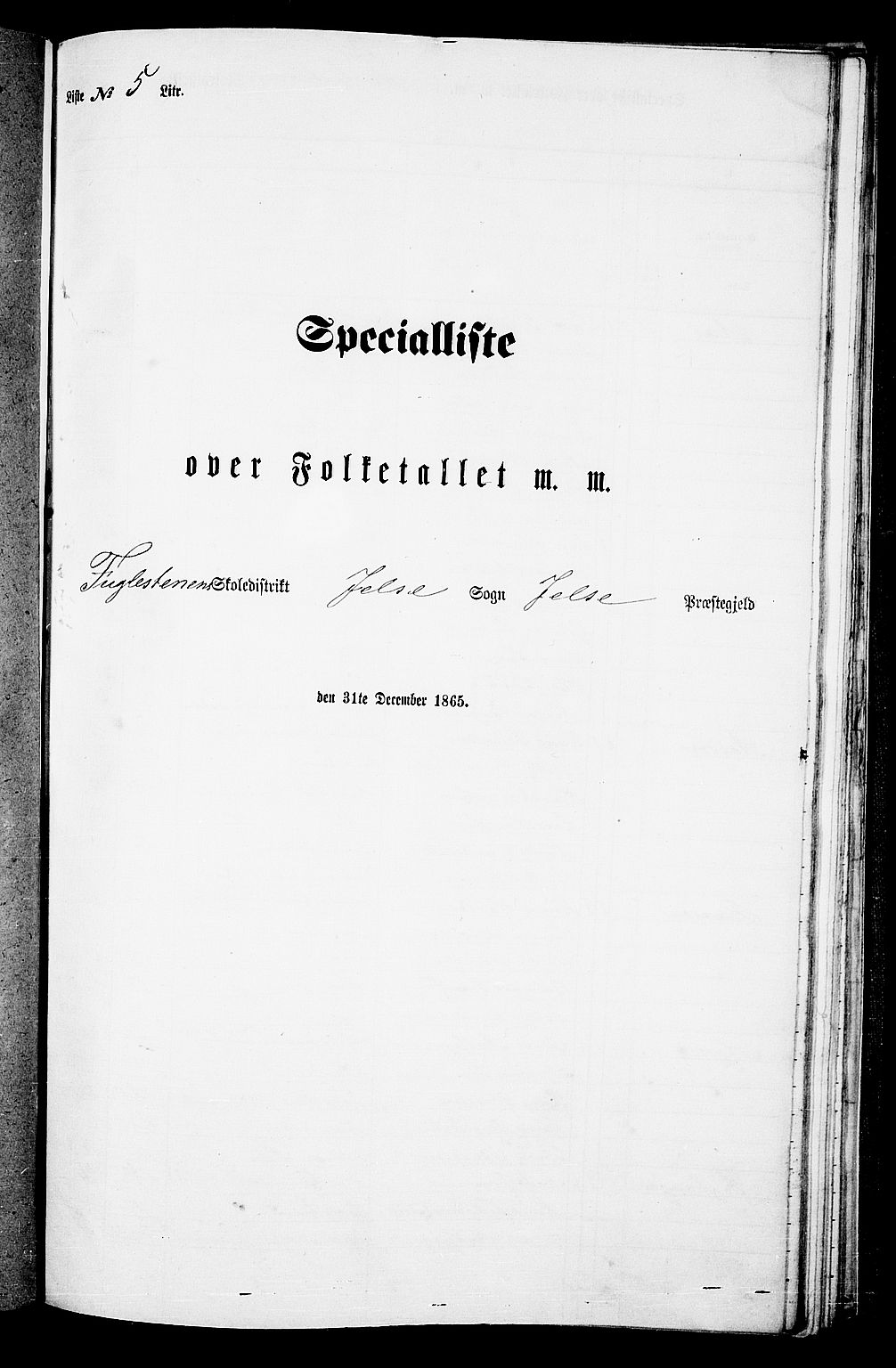 RA, Folketelling 1865 for 1138P Jelsa prestegjeld, 1865, s. 83