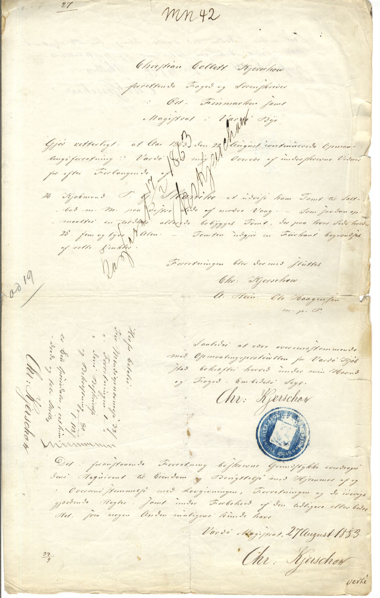 Brodtkorb handel A/S, VAMU/A-0001/Q/Qb/L0001: Skjøter og grunnbrev i Vardø by, 1822-1943, s. 101