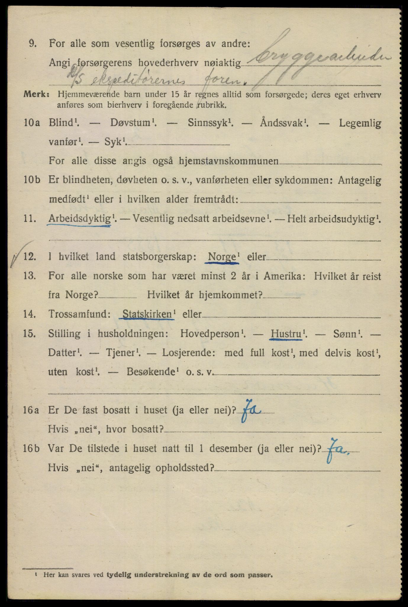 SAO, Folketelling 1920 for 0301 Kristiania kjøpstad, 1920, s. 188808