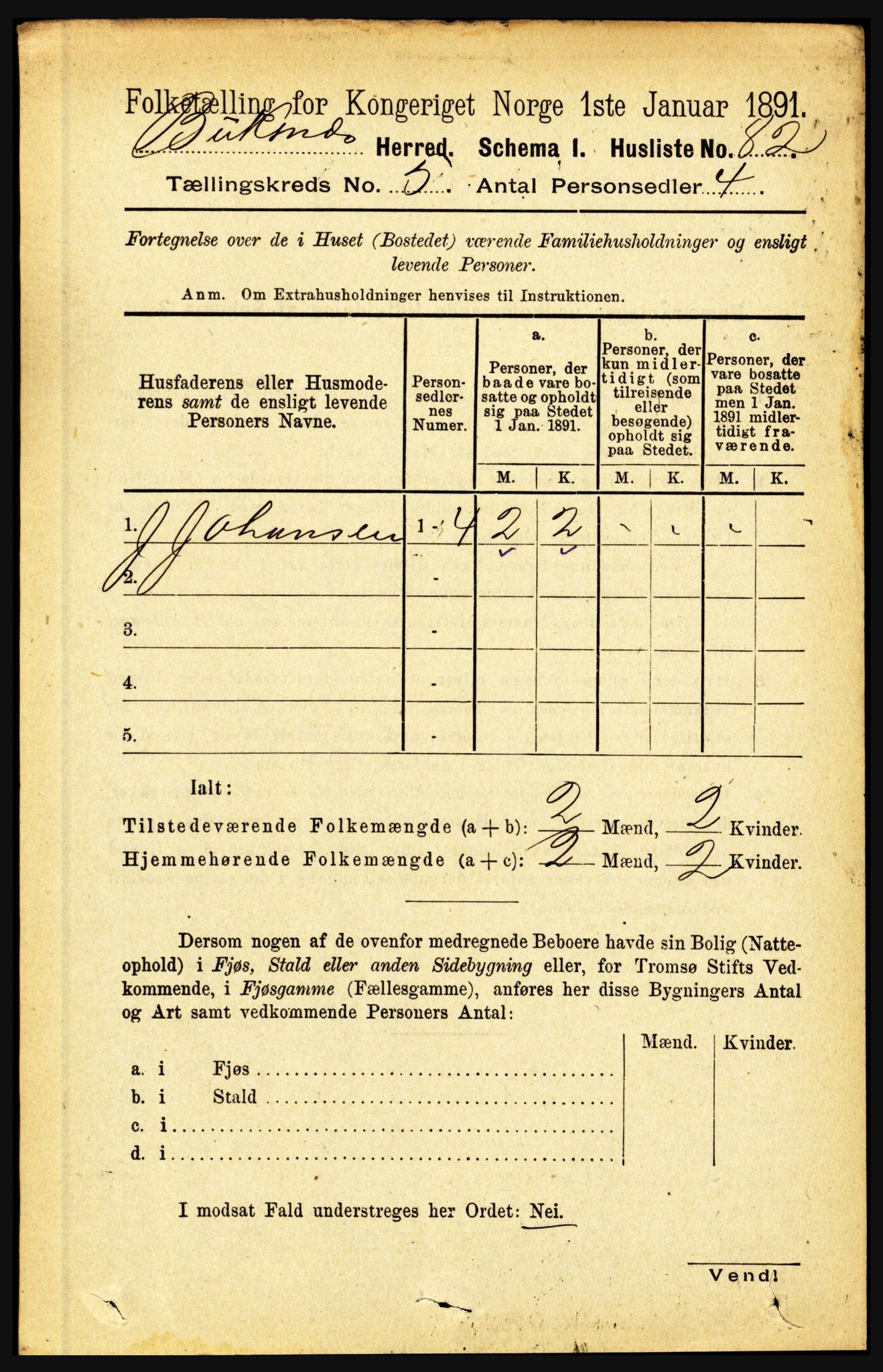 RA, Folketelling 1891 for 1860 Buksnes herred, 1891, s. 3861