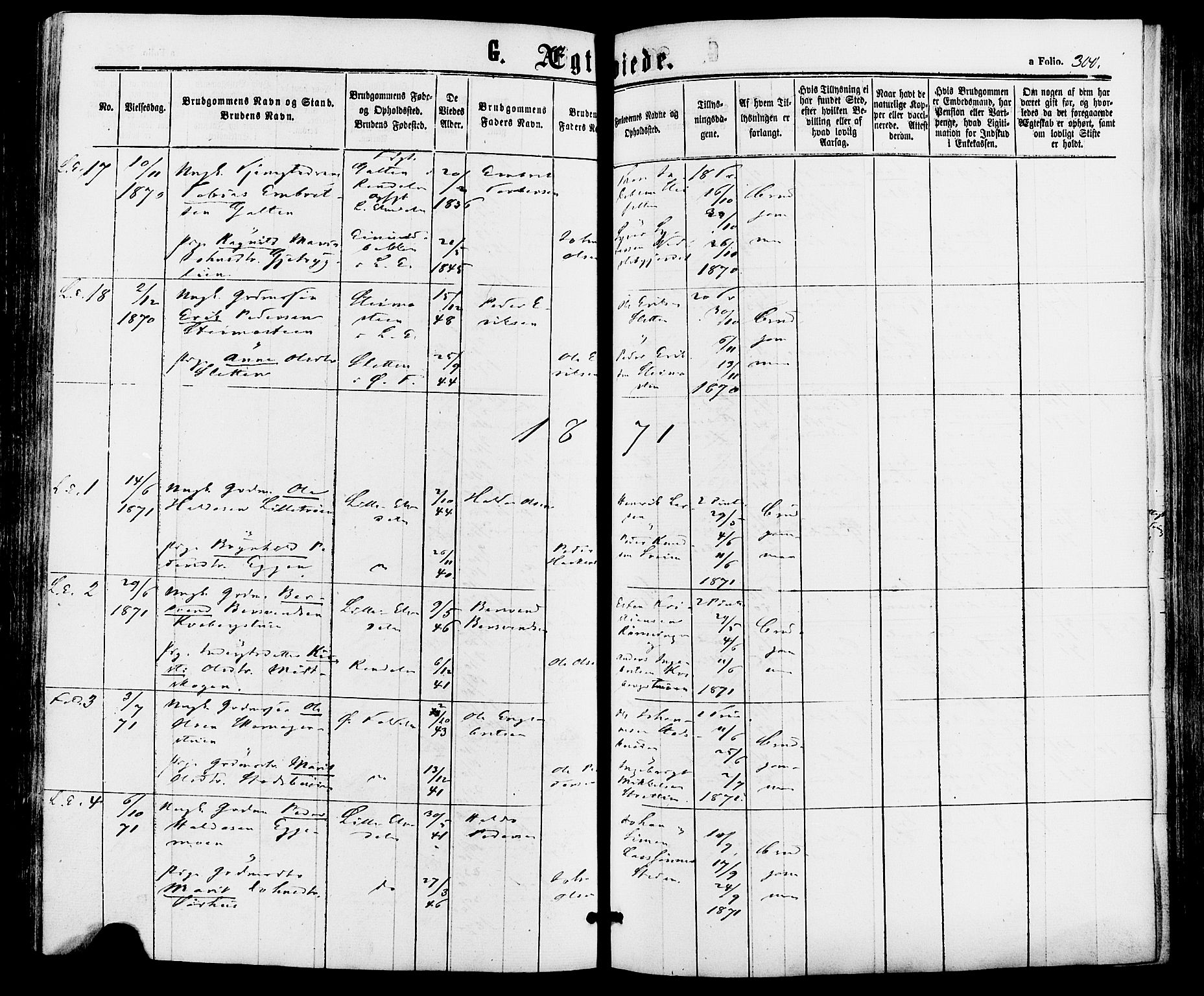 Alvdal prestekontor, AV/SAH-PREST-060/H/Ha/Haa/L0001: Ministerialbok nr. 1, 1863-1882, s. 300