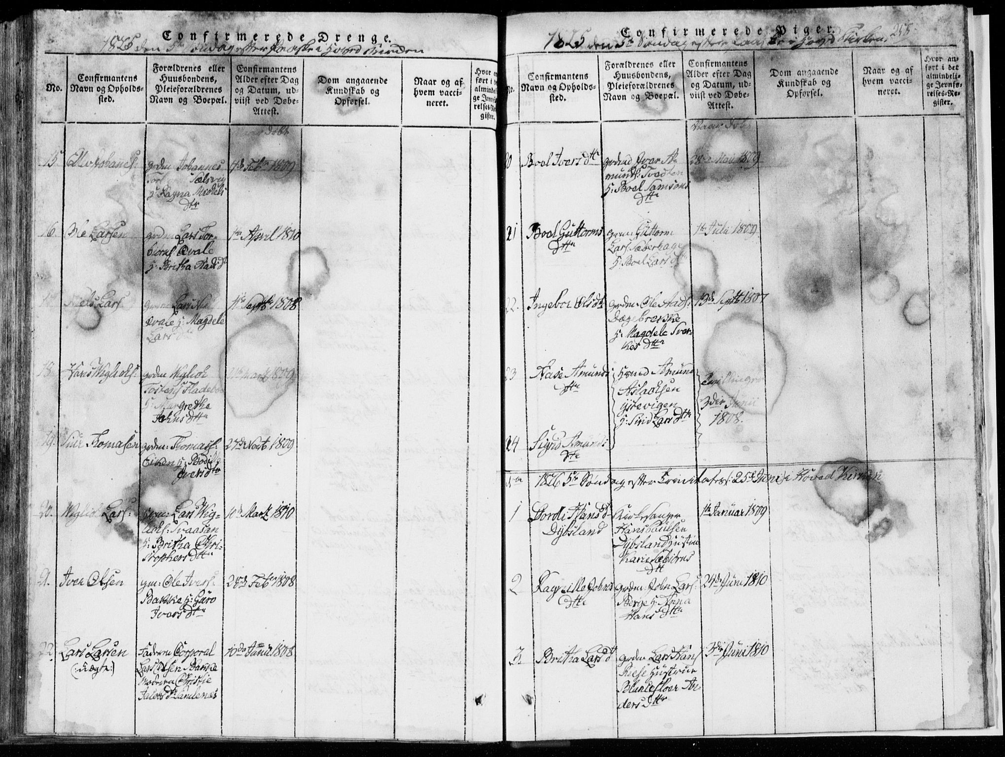 Strandebarm sokneprestembete, SAB/A-78401/H/Hab: Klokkerbok nr. A  1, 1816-1826, s. 258