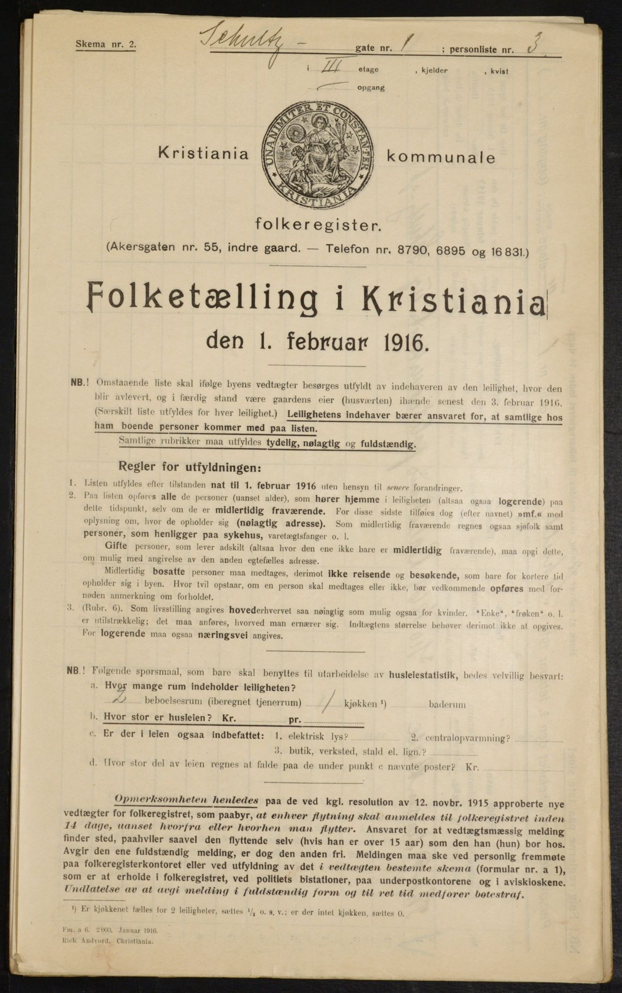 OBA, Kommunal folketelling 1.2.1916 for Kristiania, 1916, s. 92665