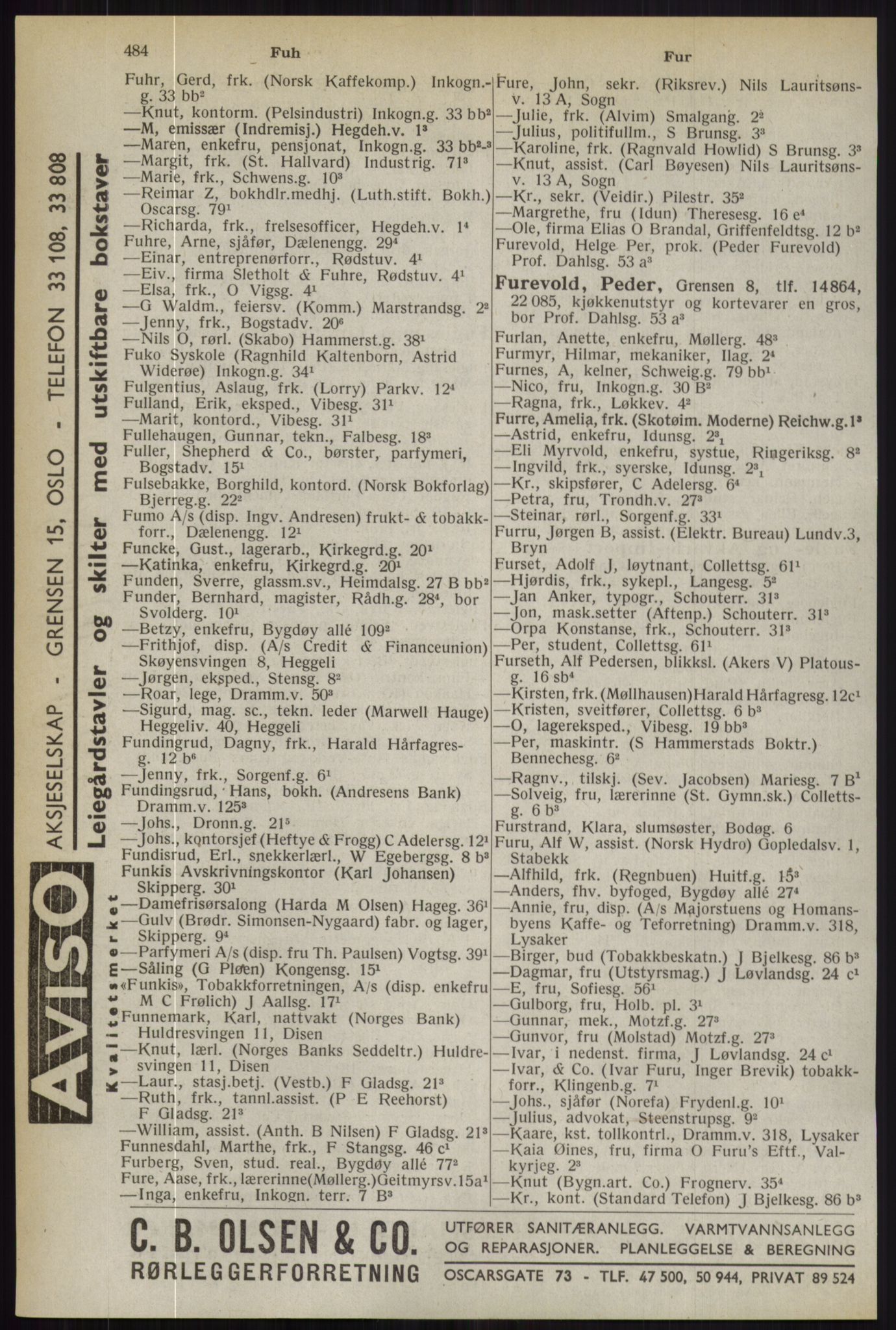 Kristiania/Oslo adressebok, PUBL/-, 1944, s. 484