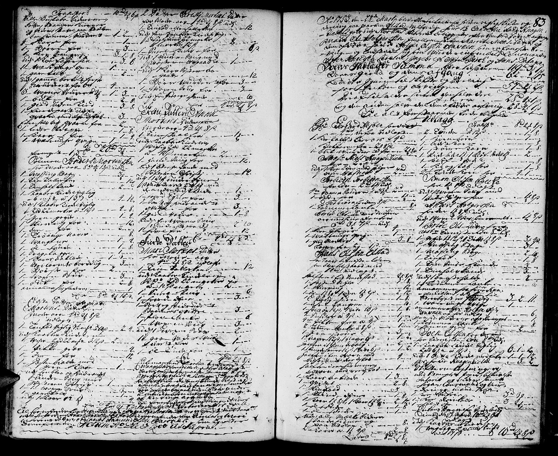 Indre Sogn tingrett, AV/SAB-A-3301/1/H/Ha/L0007a: Skifteprotokoll 7a, 1751-1762, s. 82b-83a