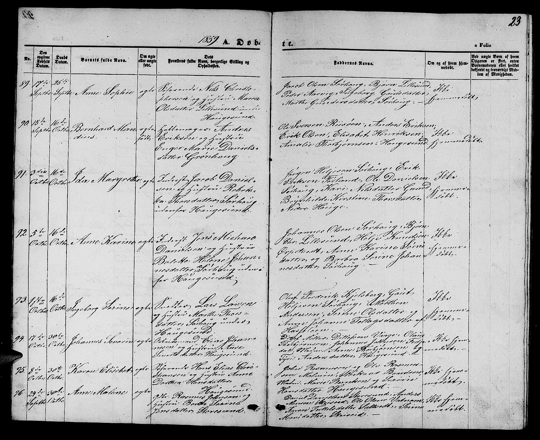 Torvastad sokneprestkontor, AV/SAST-A -101857/H/Ha/Hab/L0006: Klokkerbok nr. B 6, 1858-1867, s. 23