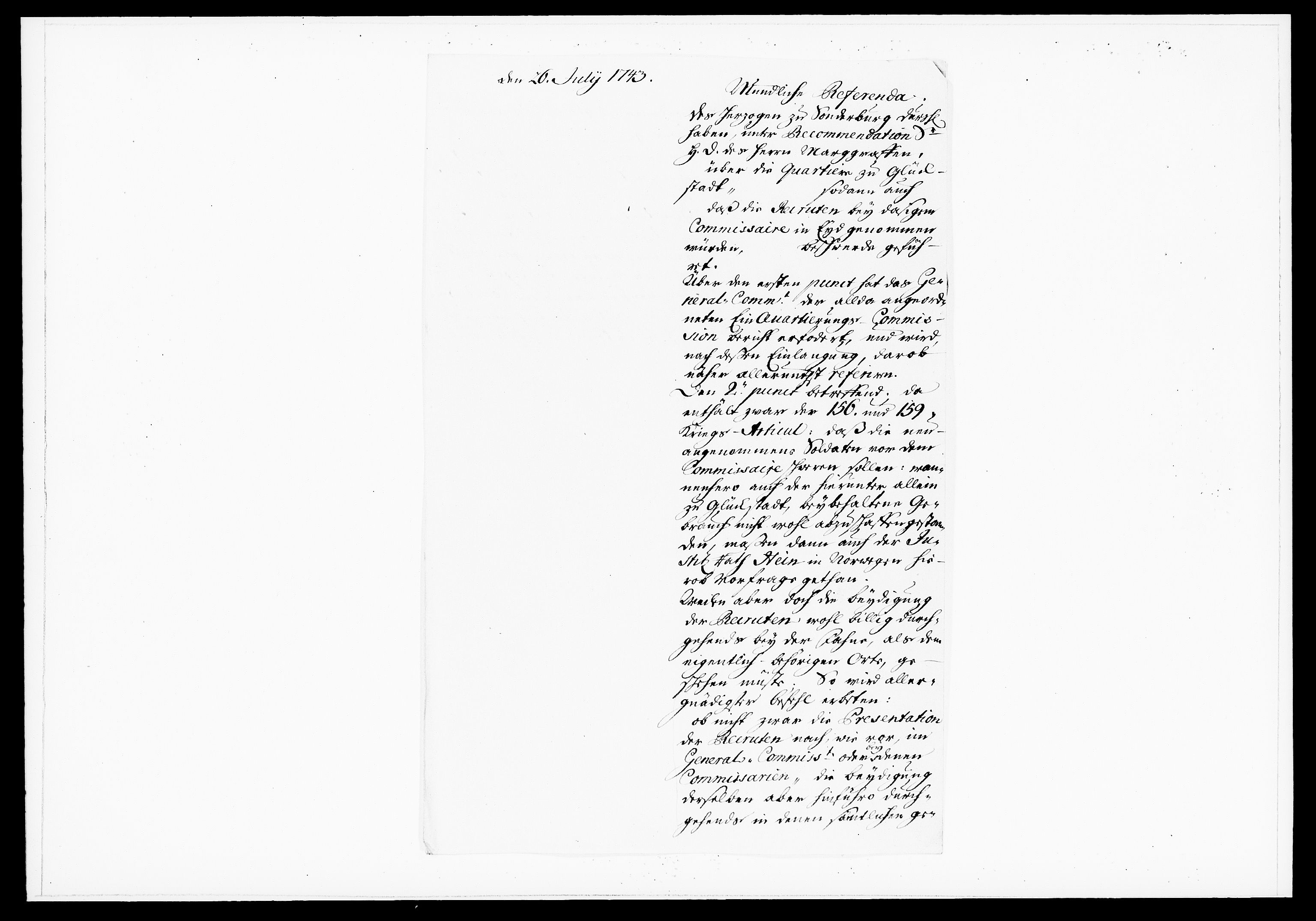 Krigskollegiet, Krigskancelliet, DRA/A-0006/-/1176-1181: Refererede sager, 1743, s. 313