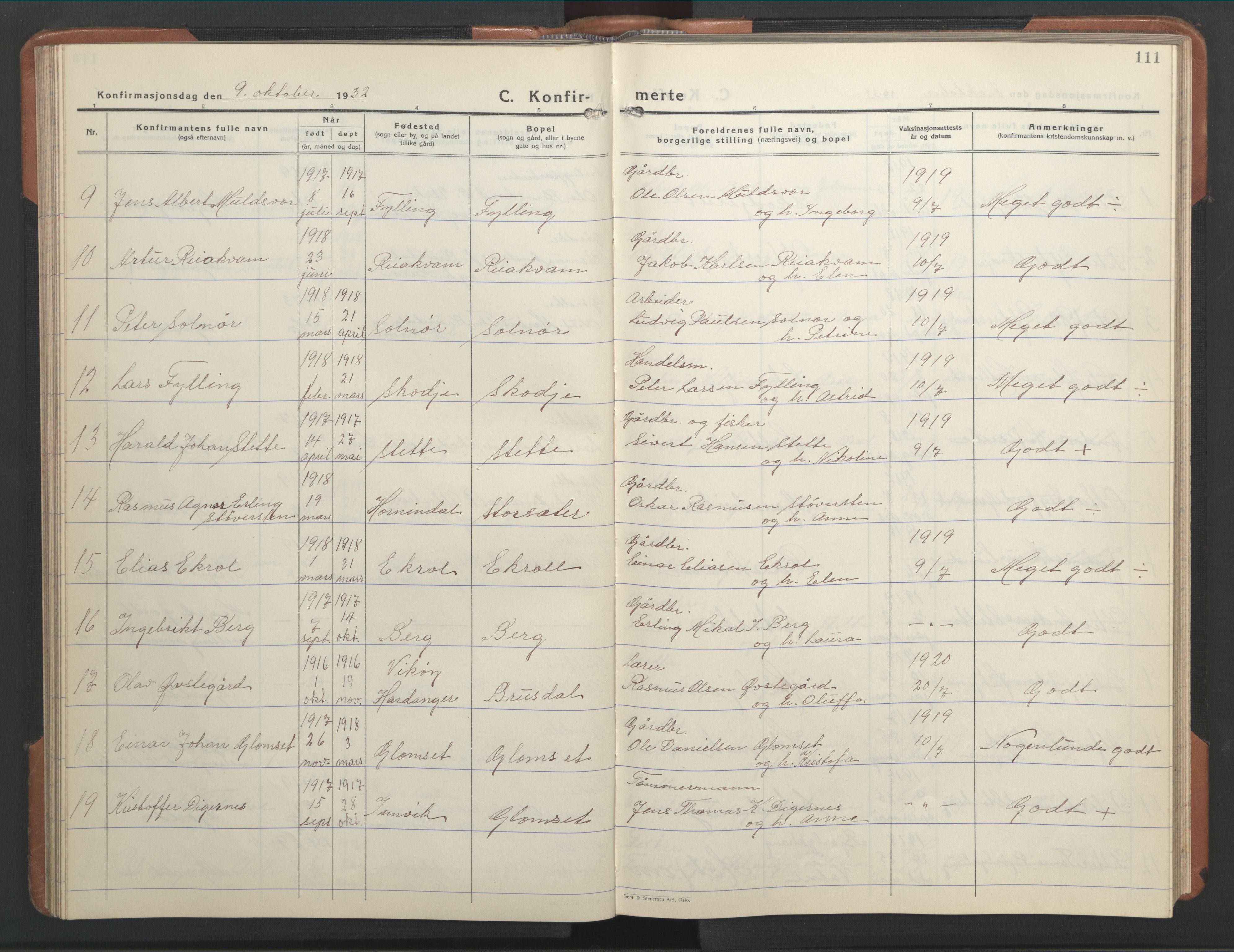 Ministerialprotokoller, klokkerbøker og fødselsregistre - Møre og Romsdal, AV/SAT-A-1454/524/L0367: Klokkerbok nr. 524C08, 1932-1951, s. 111