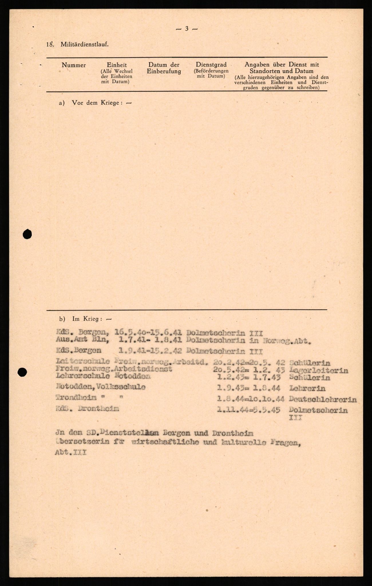 Forsvaret, Forsvarets overkommando II, AV/RA-RAFA-3915/D/Db/L0021: CI Questionaires. Tyske okkupasjonsstyrker i Norge. Tyskere., 1945-1946, s. 141