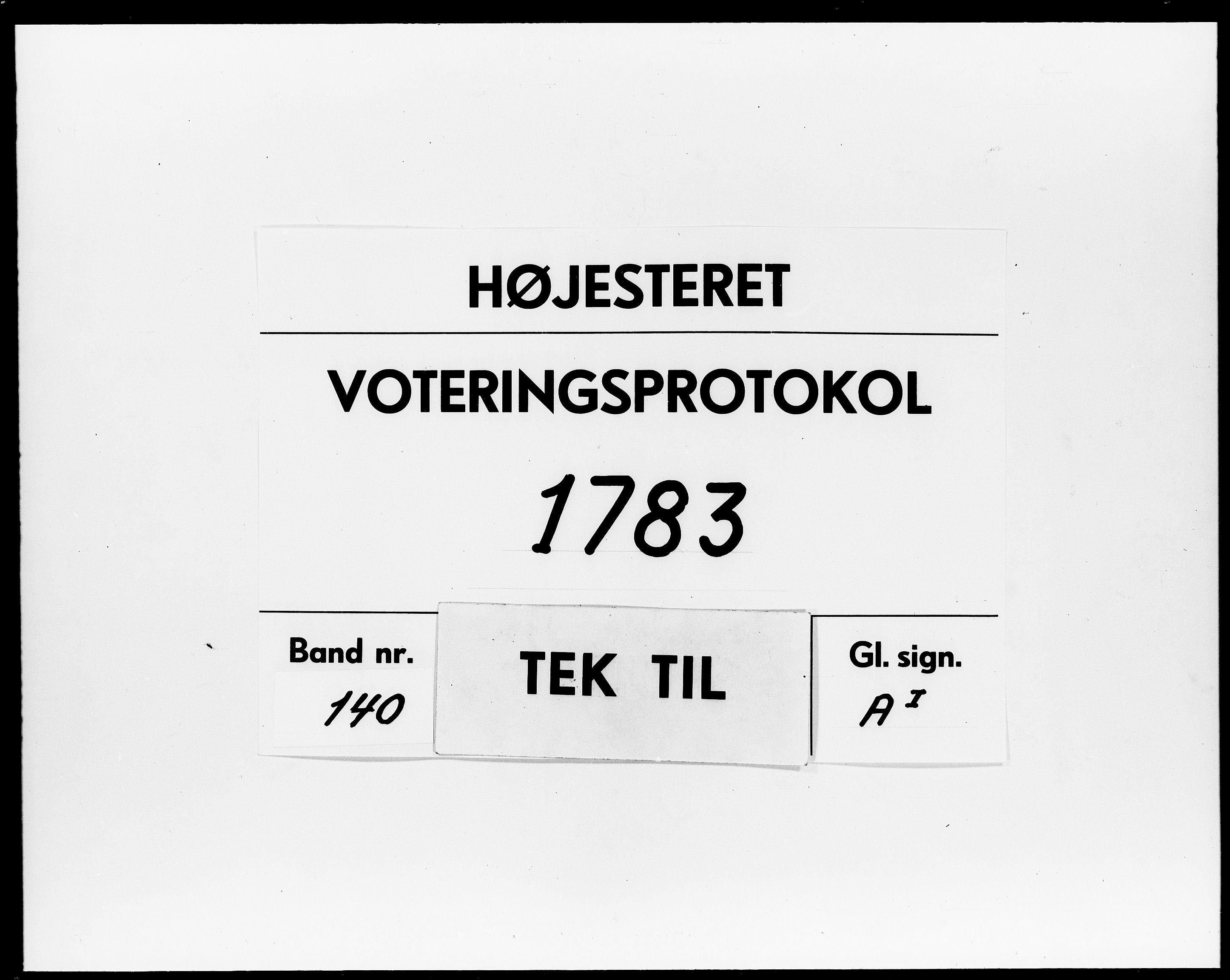 Højesteret, DRA/A-0009, 1783