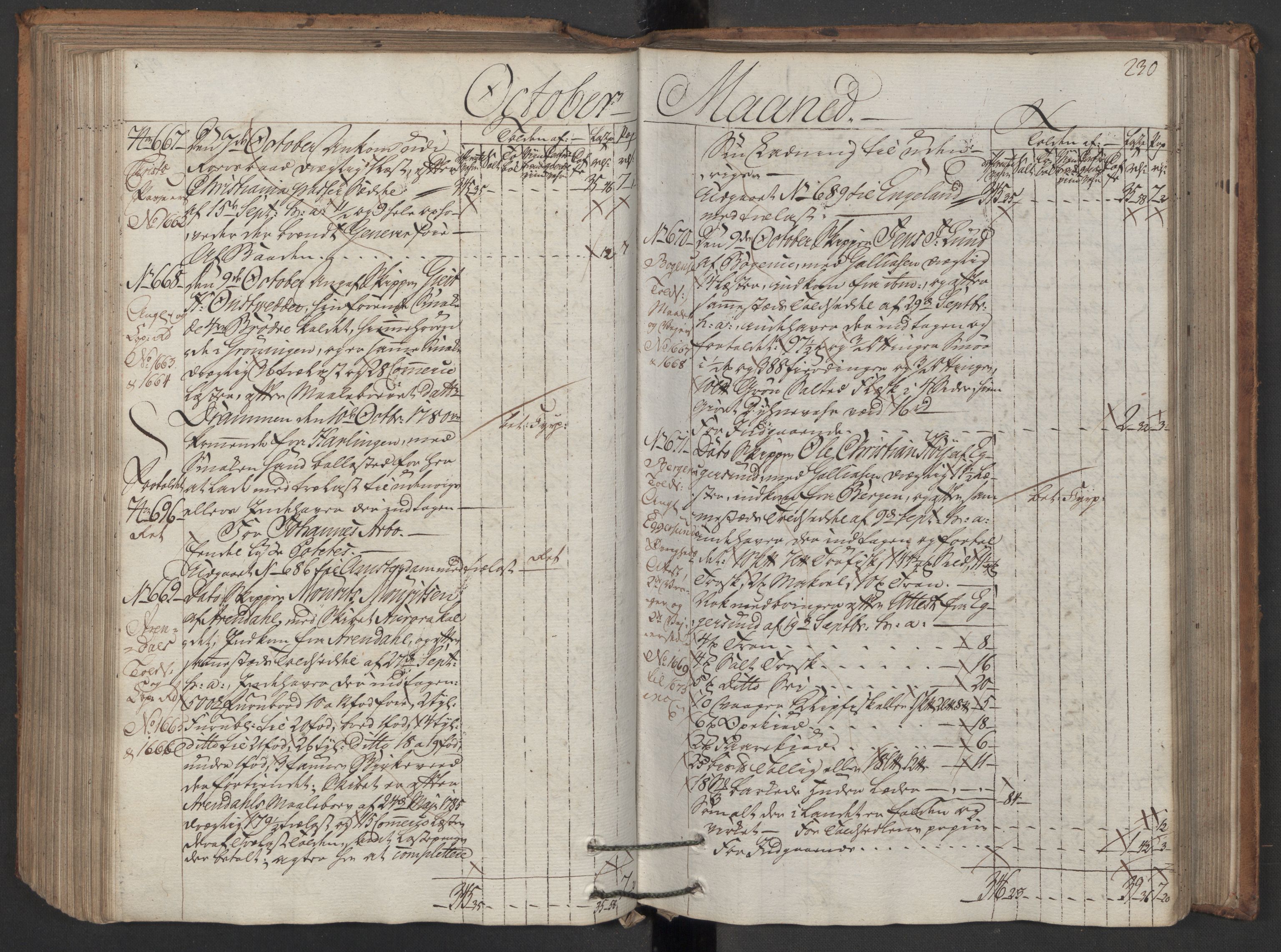 Generaltollkammeret, tollregnskaper, AV/RA-EA-5490/R08/L0142/0001: Tollregnskaper Drammen / Inngående hovedtollbok, 1786, s. 229b-230a