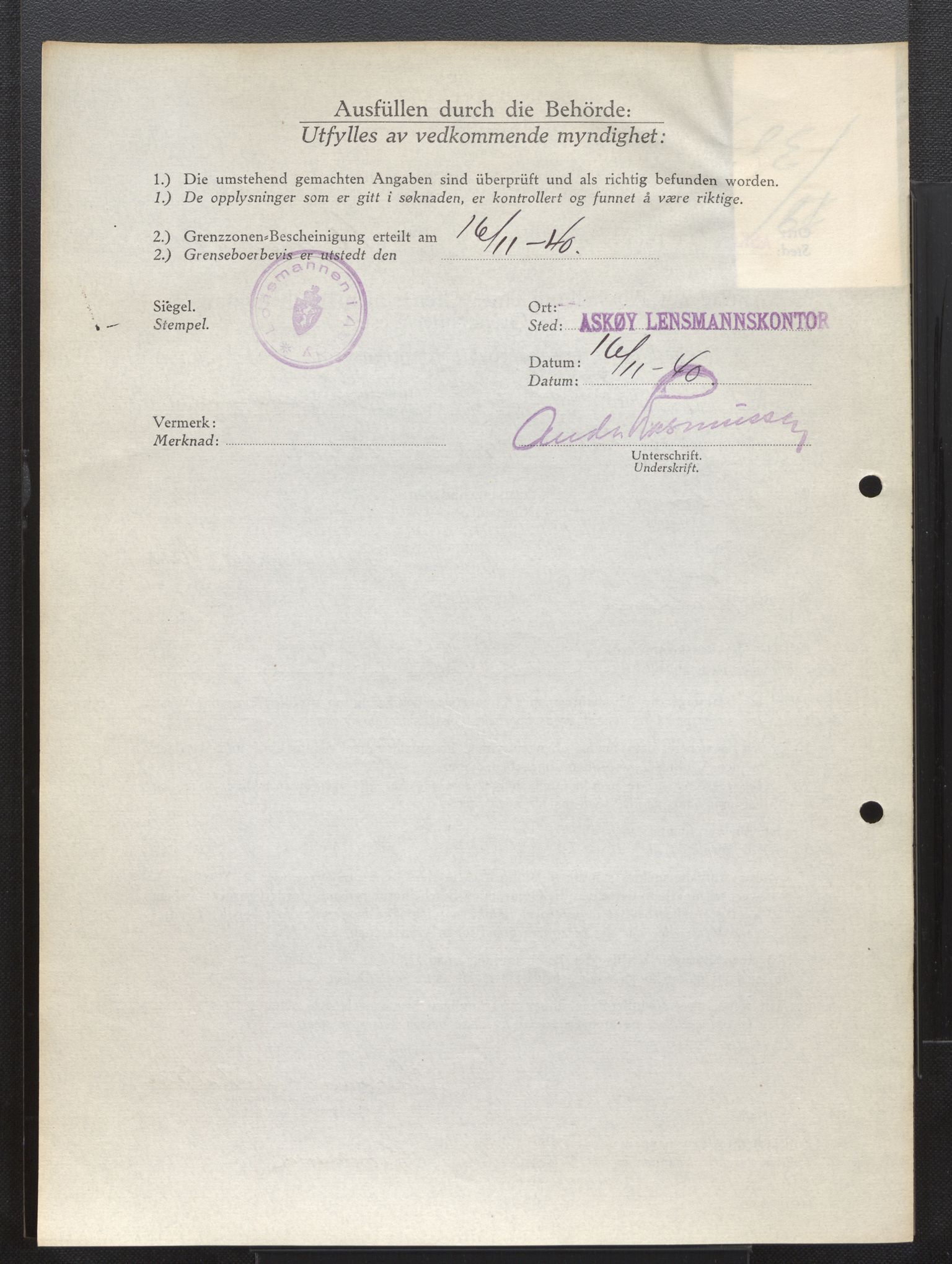 Lensmannen i Askøy, AV/SAB-A-31001/0026/L0009: Søknader om grensebuarbevis 2551 - 2975, 1940, s. 509