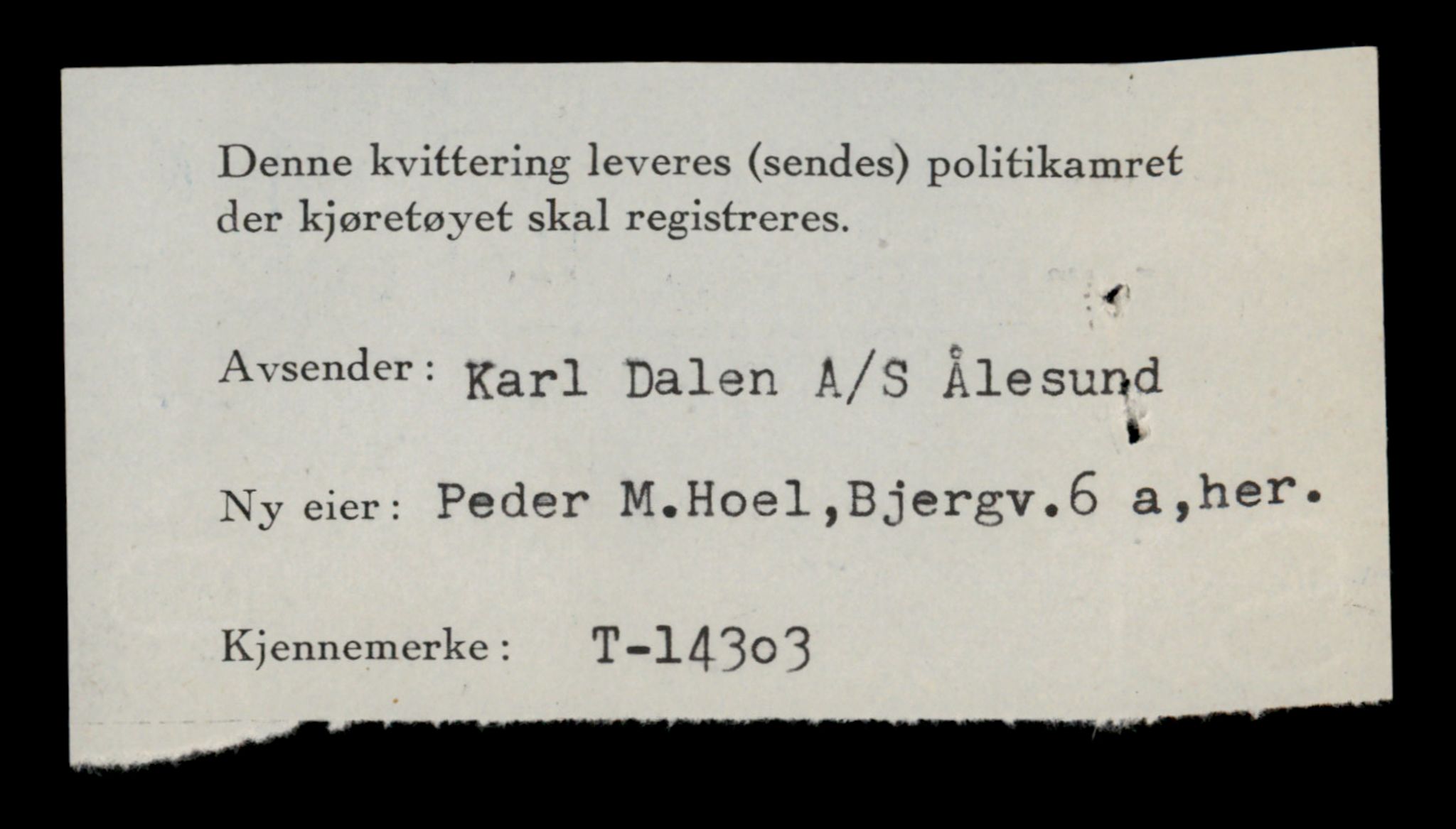 Møre og Romsdal vegkontor - Ålesund trafikkstasjon, AV/SAT-A-4099/F/Fe/L0044: Registreringskort for kjøretøy T 14205 - T 14319, 1927-1998, s. 2846