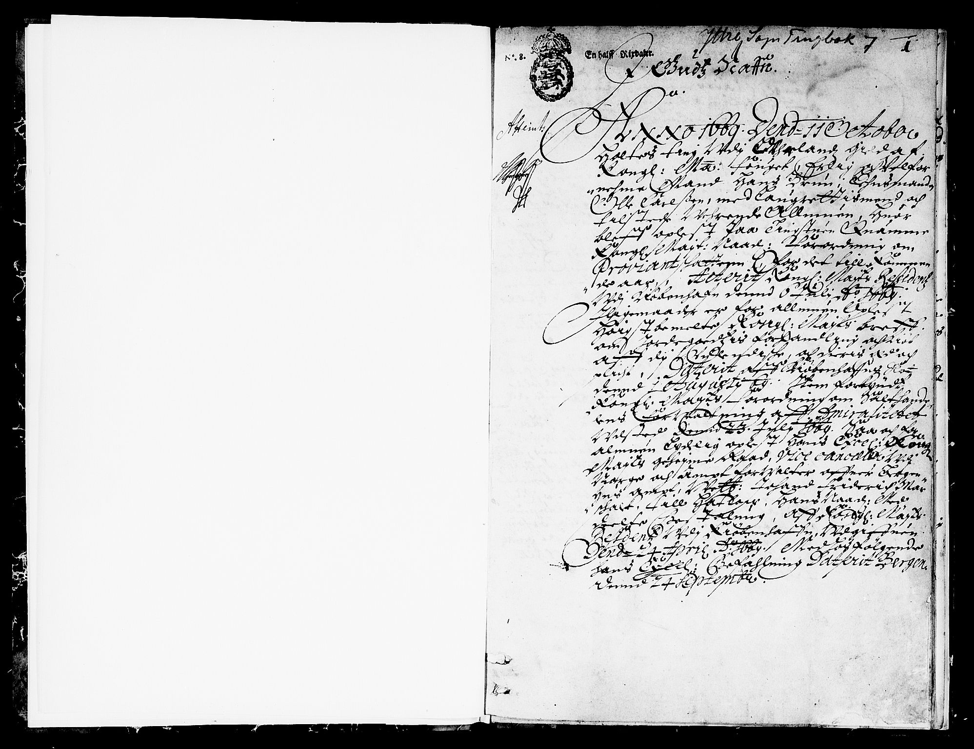 Ytre Sogn tingrett, SAB/A-2601/1/F/Fa/L0007: Tingbok (justisprotokoll), 1669, s. 0b-1a