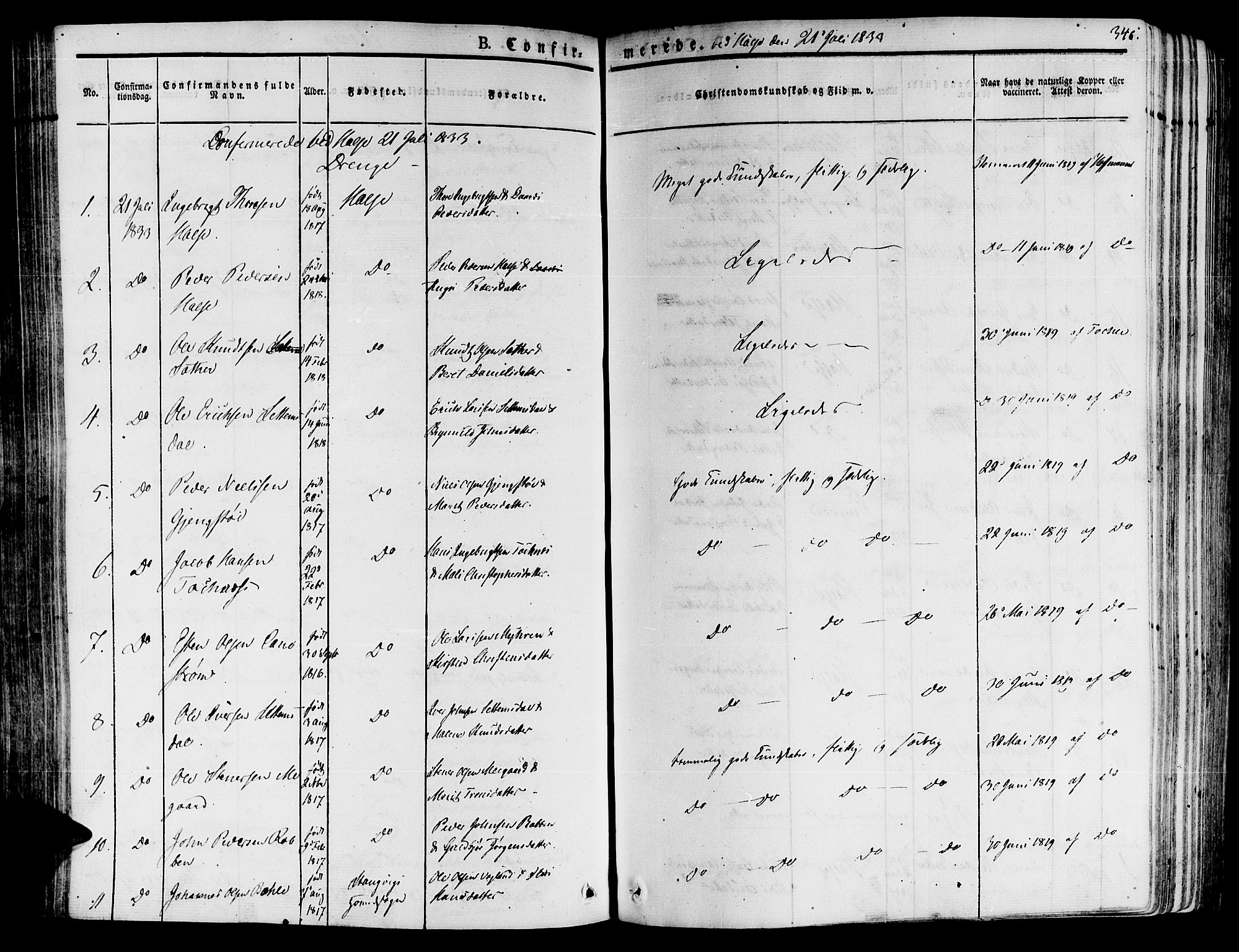 Ministerialprotokoller, klokkerbøker og fødselsregistre - Møre og Romsdal, SAT/A-1454/592/L1025: Ministerialbok nr. 592A03 /2, 1831-1849, s. 346