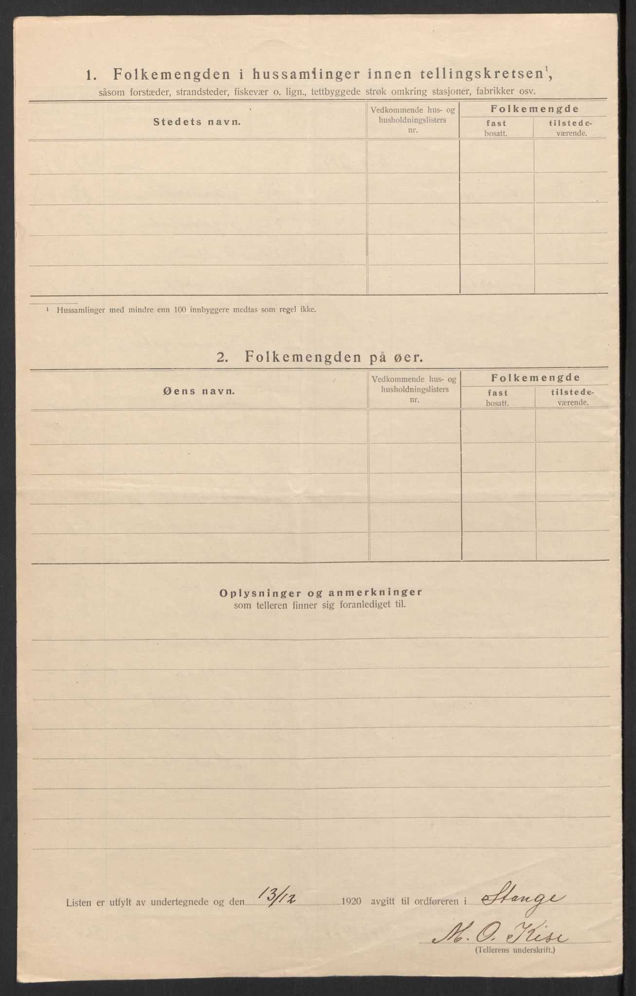 SAH, Folketelling 1920 for 0417 Stange herred, 1920, s. 11